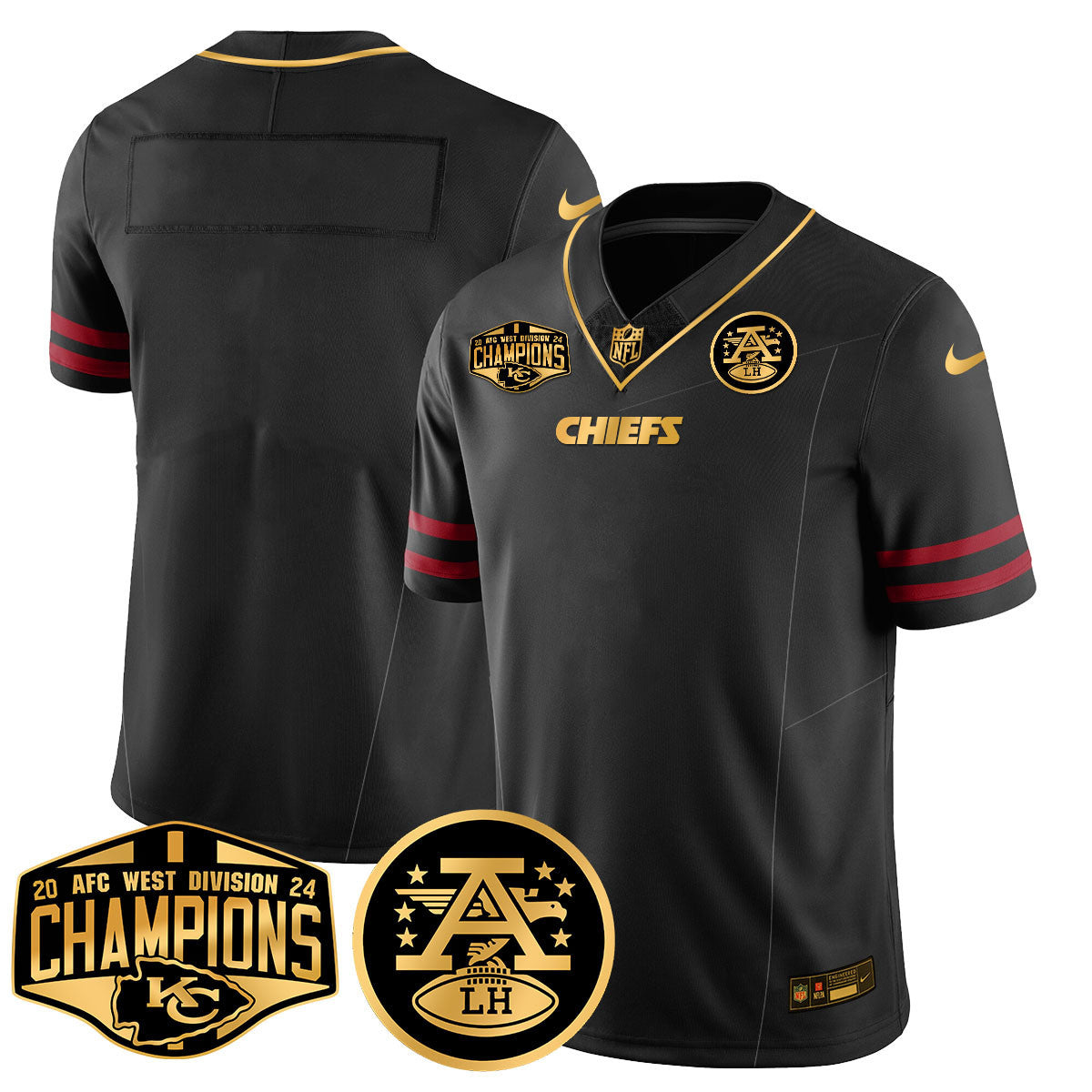 Men's Chiefs 2024 AFC West Champs Jersey - All Stitched