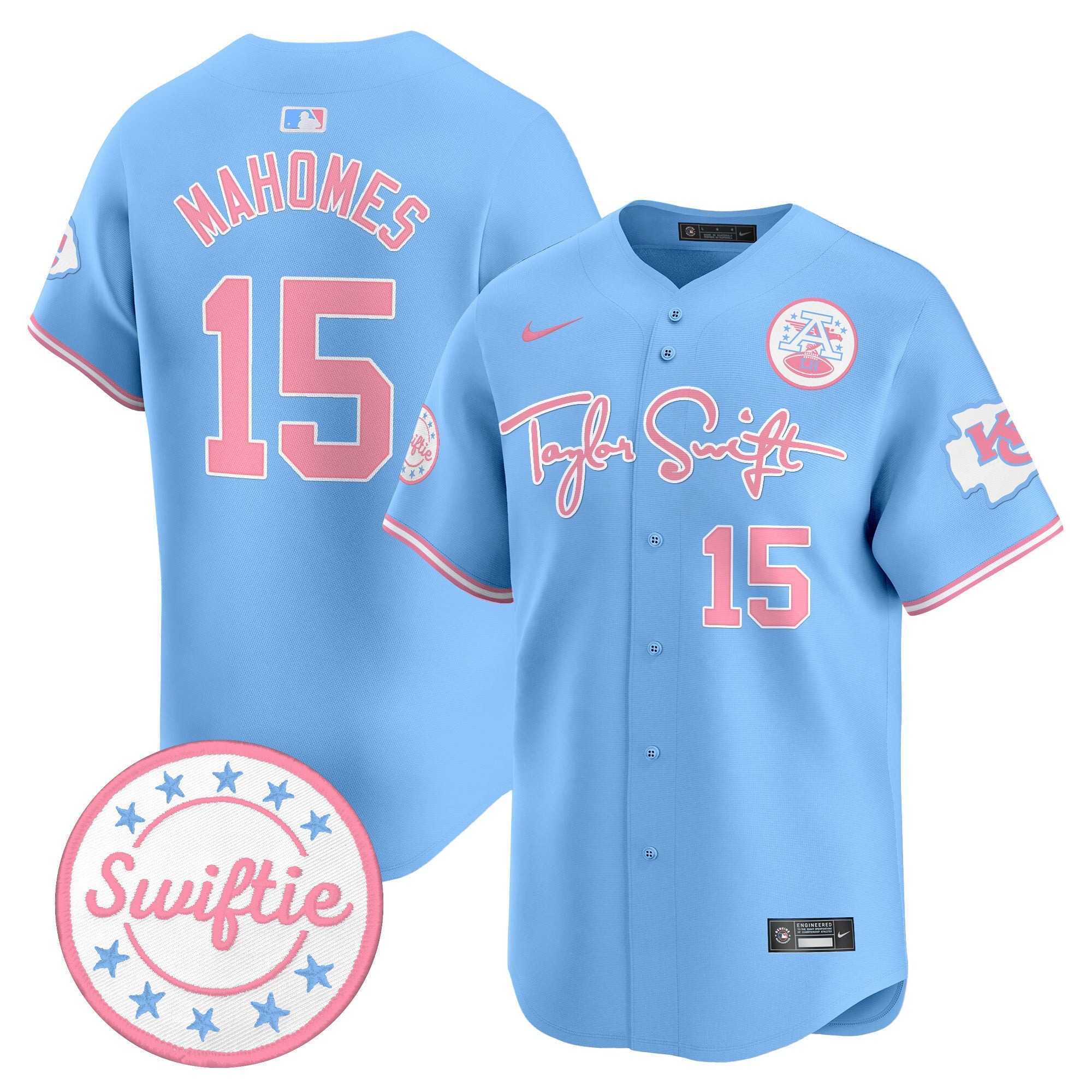 Men's Chiefs Taylor Swift Bubblegum Pink Vapor Premier Limited Jersey - All Stitched