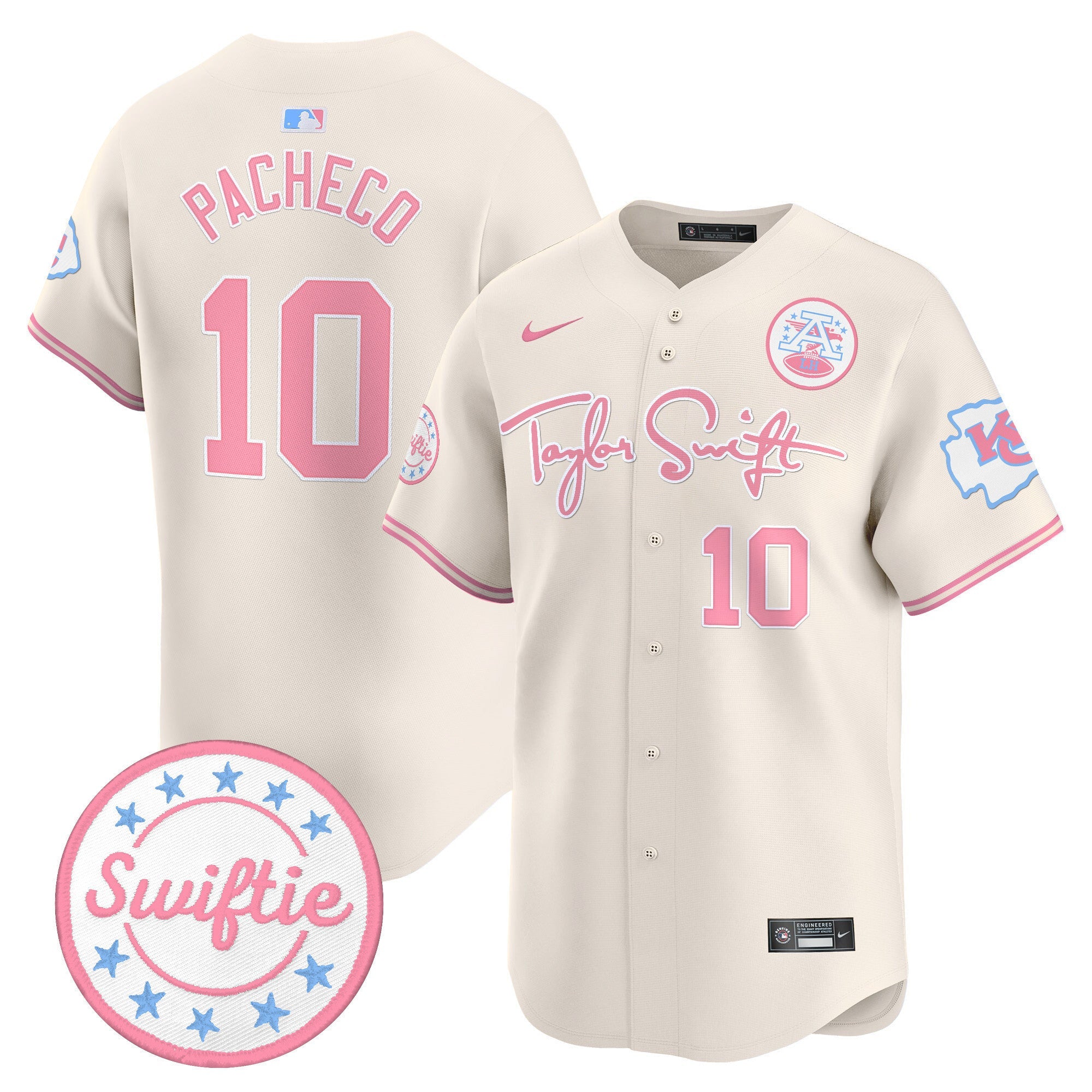 Men's Chiefs Taylor Swift Bubblegum Pink Vapor Premier Limited Jersey - All Stitched