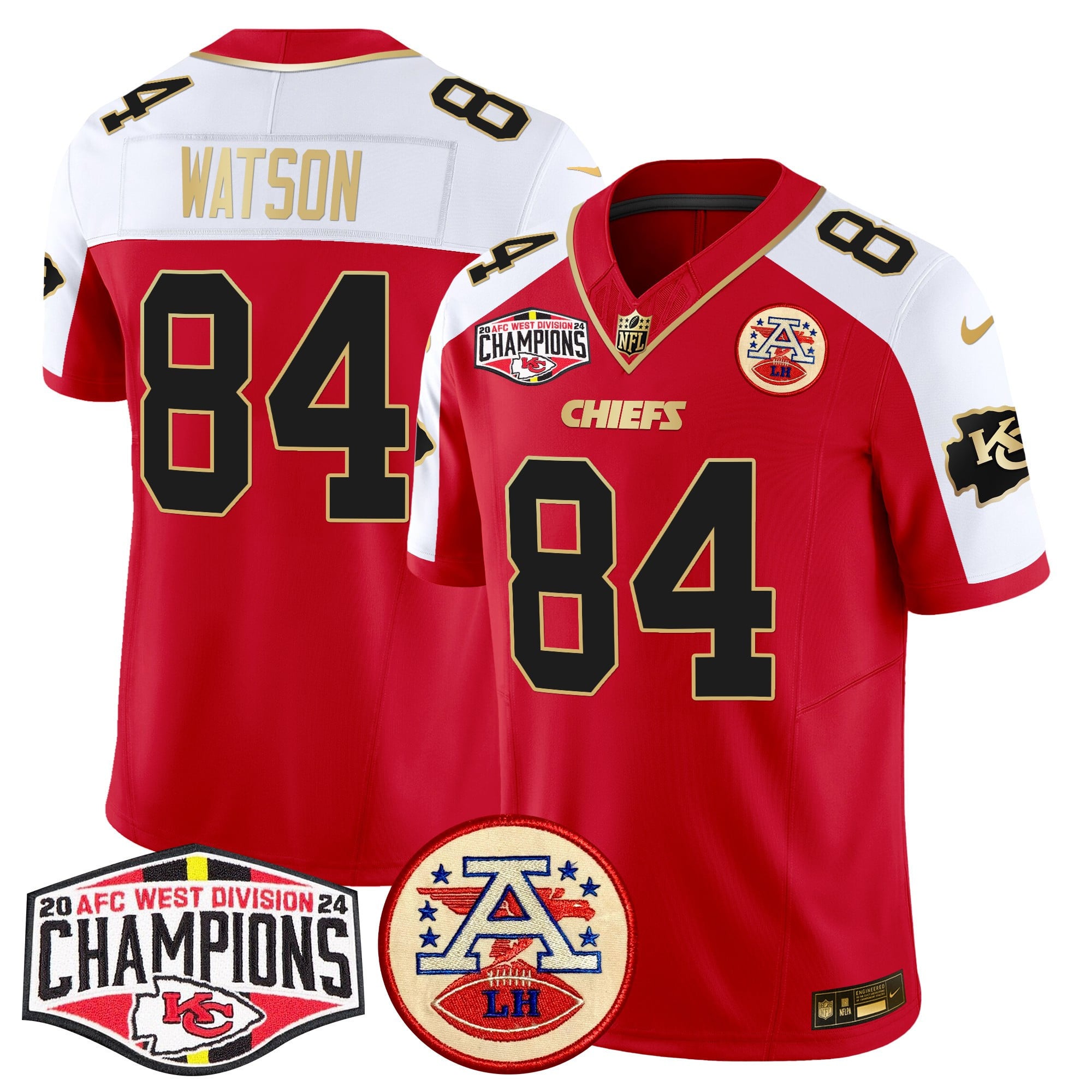 Men's Chiefs 2024 AFC West Division Champions Patch Vapor Limited Jersey - All Stitched