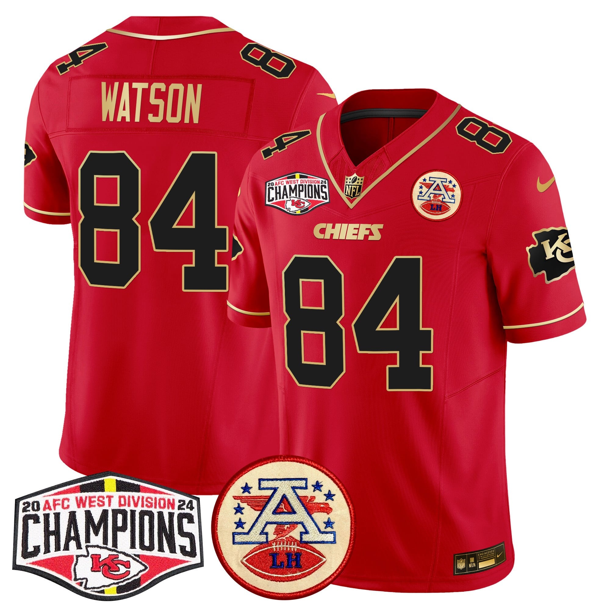 Men's Chiefs 2024 AFC West Division Champions Patch Vapor Limited Jersey - All Stitched