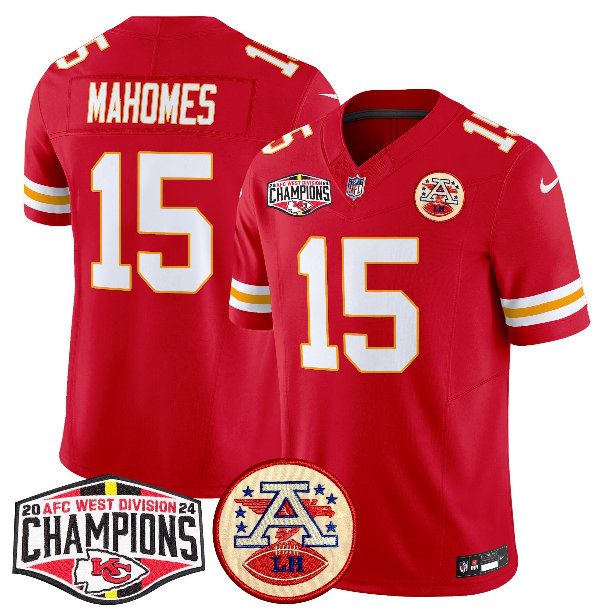 Men's Chiefs 2024 AFC West Division Champions Patch Vapor Limited Jersey - All Stitched