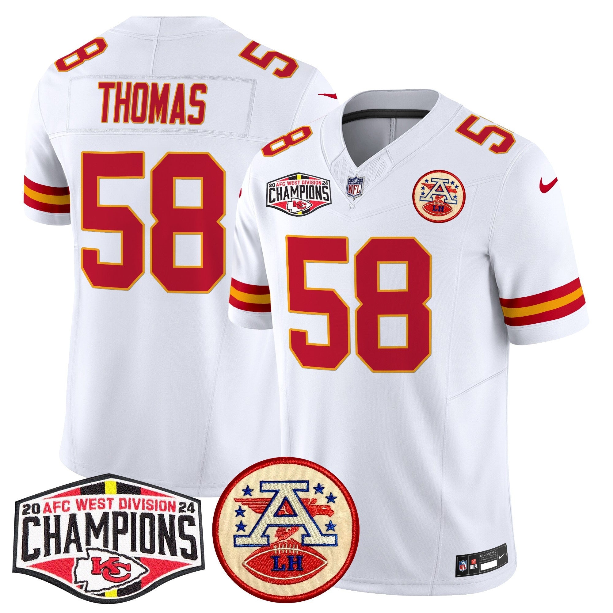 Men's Chiefs 2024 AFC West Division Champions Patch Vapor Limited Jersey - All Stitched
