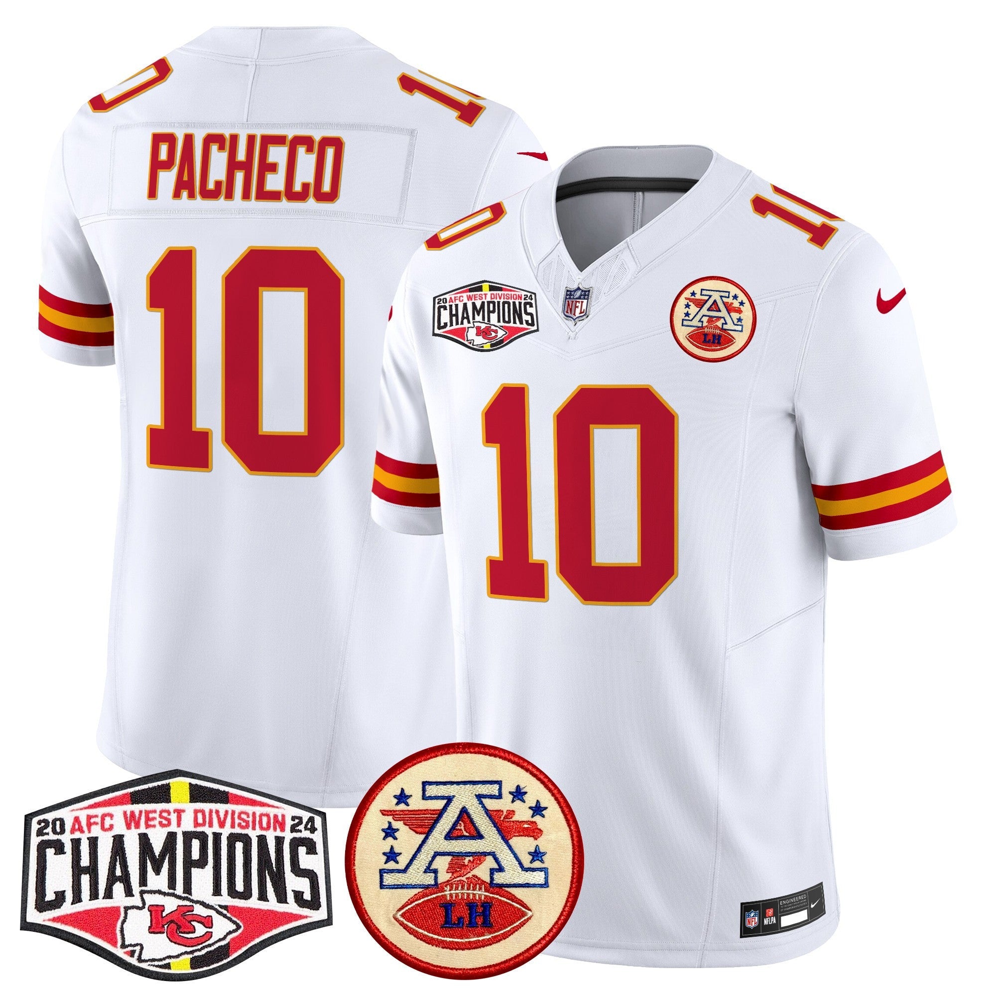 Men's Chiefs 2024 AFC West Division Champions Patch Vapor Limited Jersey - All Stitched