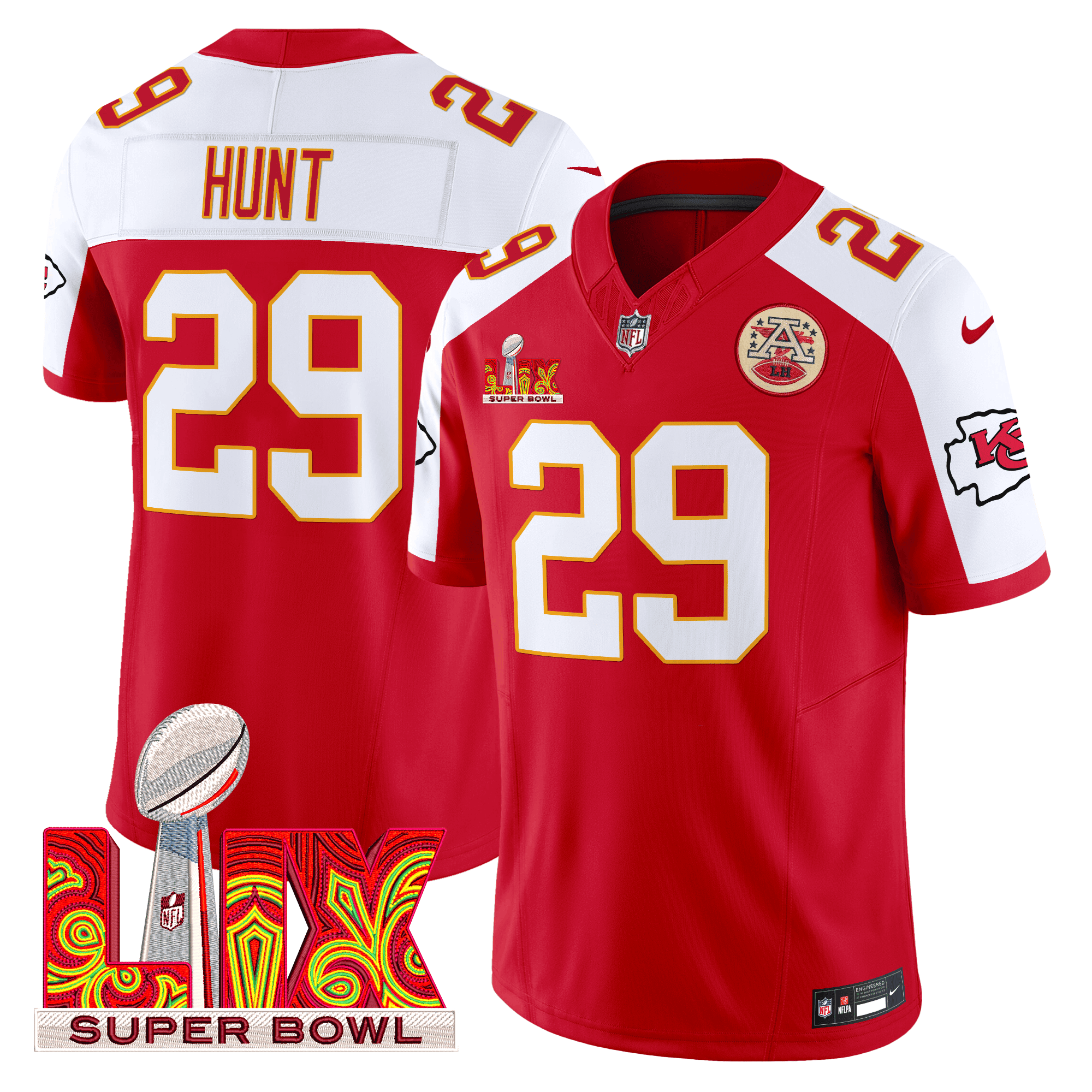 Men's Chiefs Super Bowl LIX Patch Vapor Limited Jersey - All Stitched