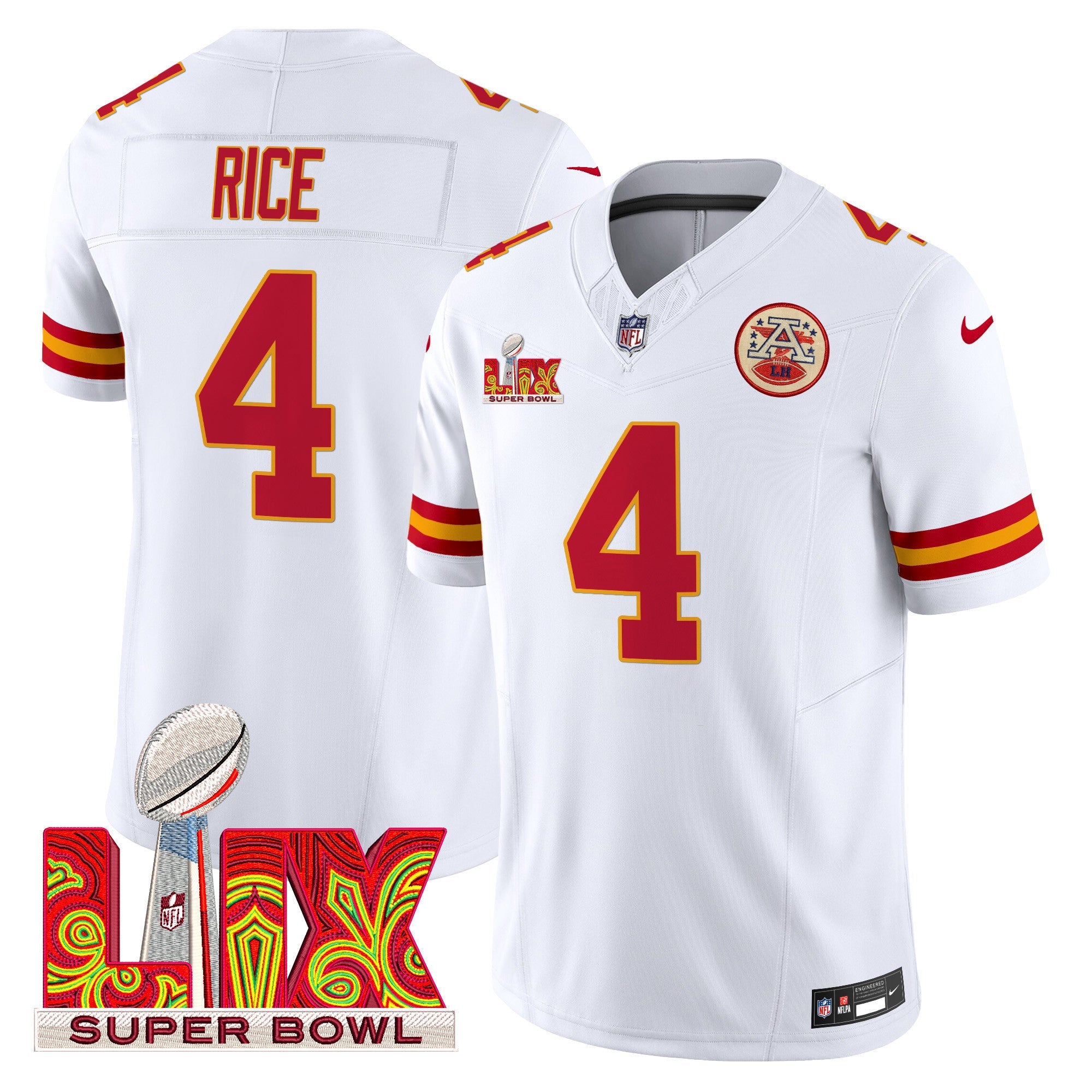 Men's Chiefs Super Bowl LIX Patch Vapor Limited Jersey - All Stitched