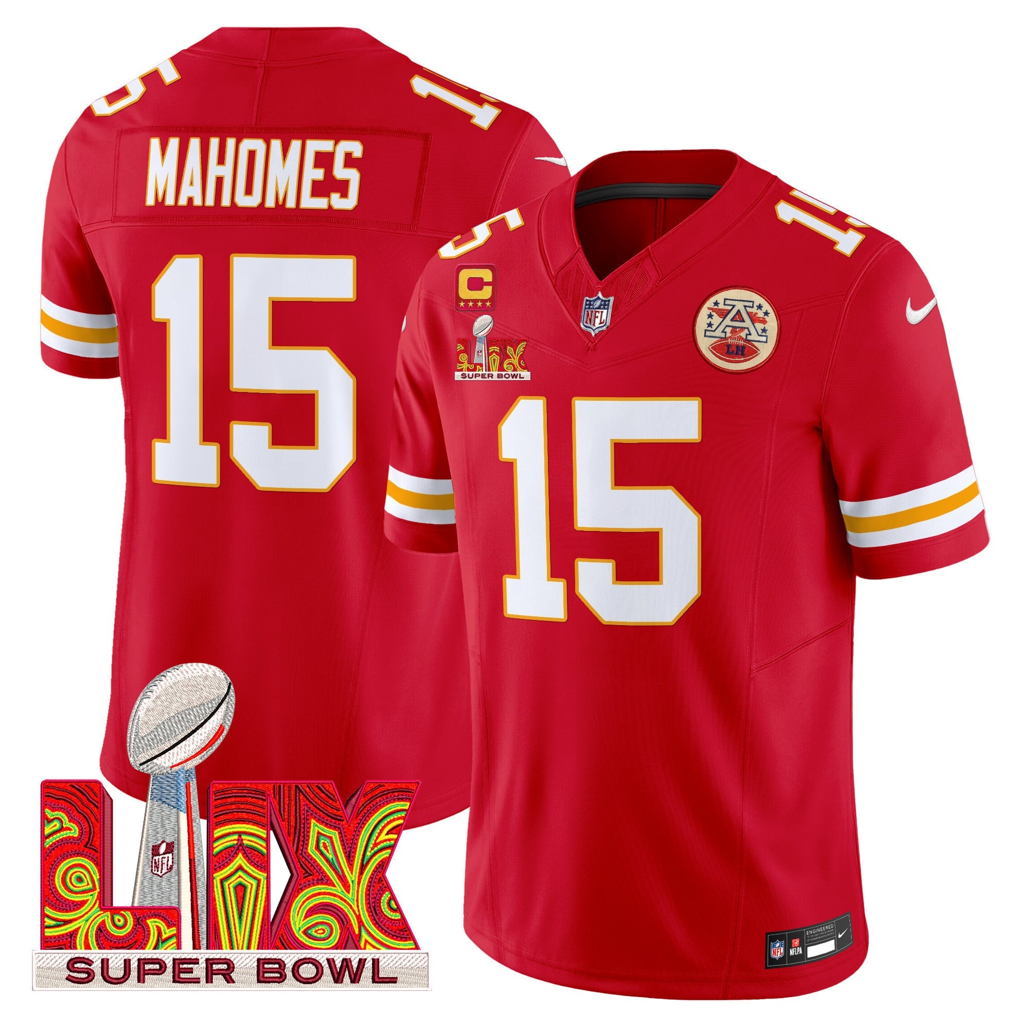 Men's Chiefs Super Bowl LIX Patch Vapor Limited Jersey - All Stitched
