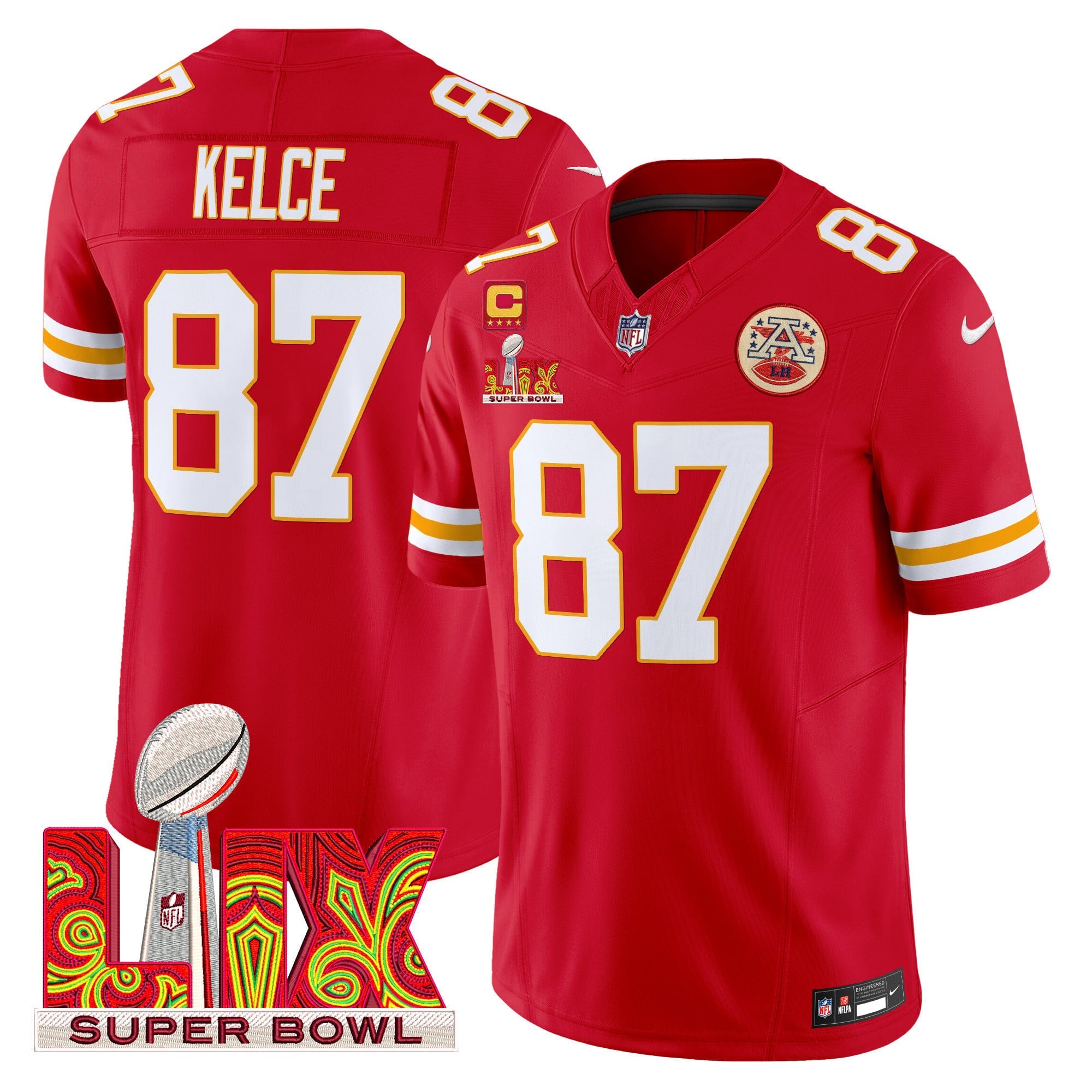 Men's Chiefs Super Bowl LIX Patch Vapor Limited Jersey - All Stitched