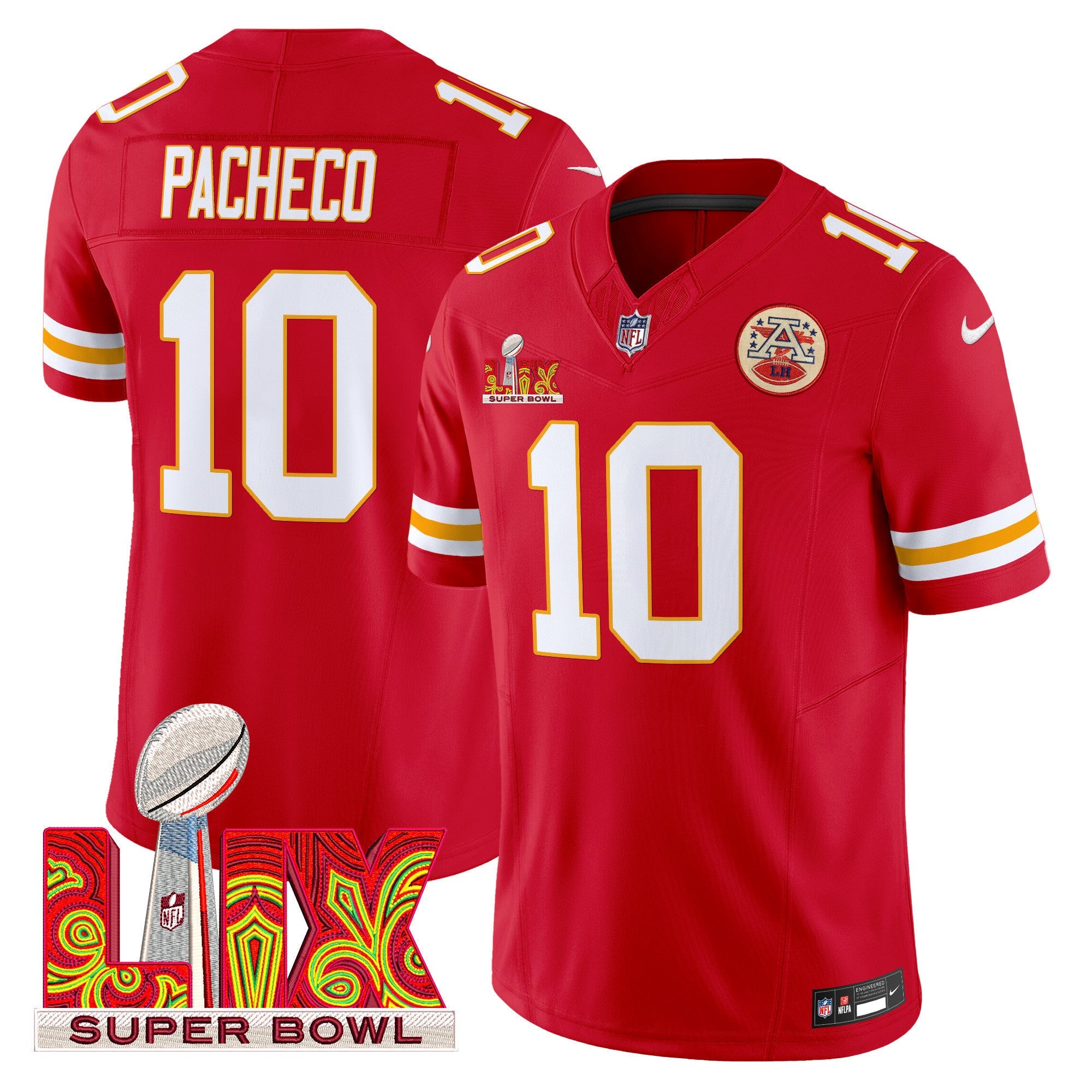 Men's Chiefs Super Bowl LIX Patch Vapor Limited Jersey - All Stitched