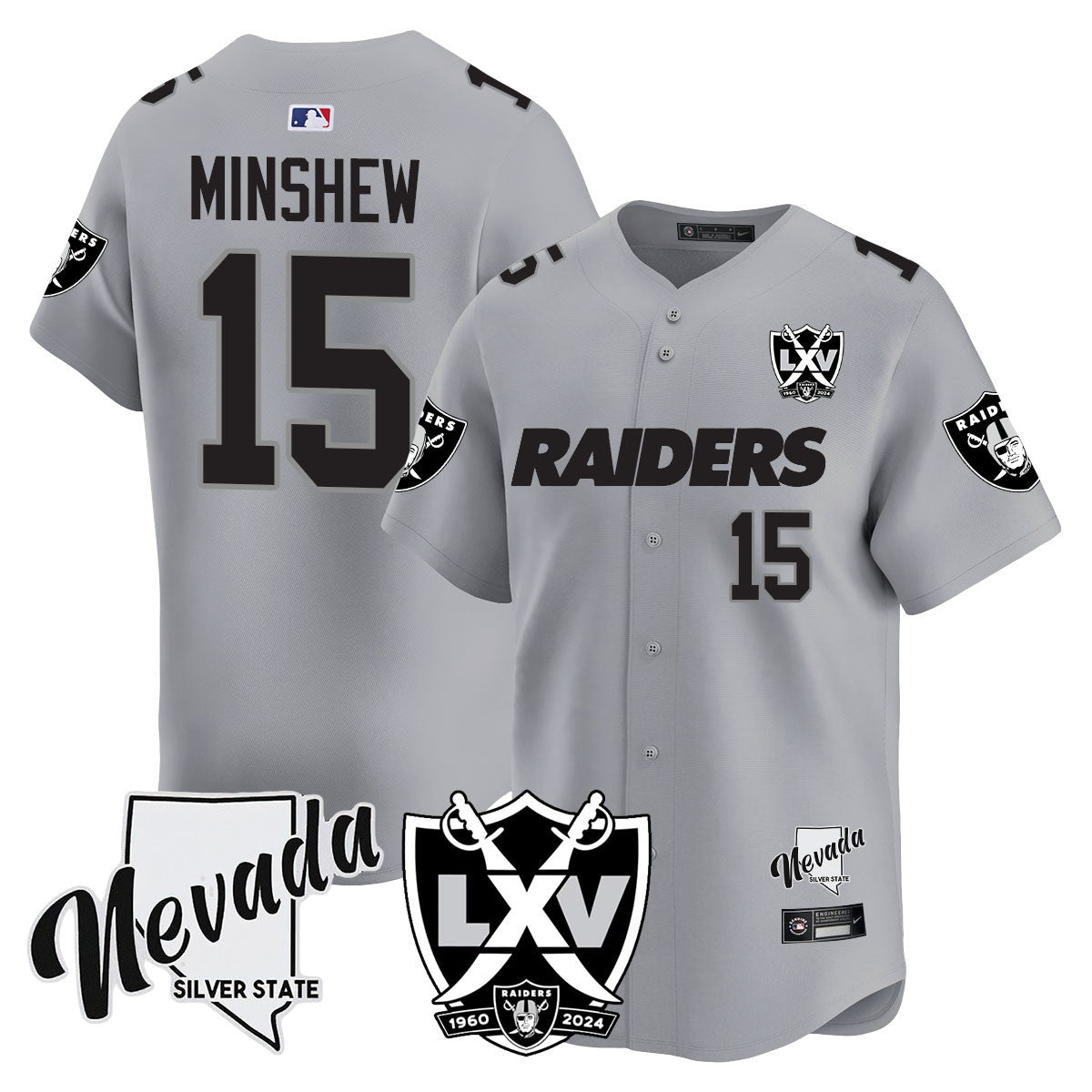 Men's Raiders 2024 Baseball Limited Jersey - 65th Anniversary - All Stitched