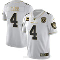 MEN'S RAIDERS SUPER BOWL CHAMPIONS PATCH WHITE GOLD AND BLACK GOLD JERSEY - ALL STITCHED