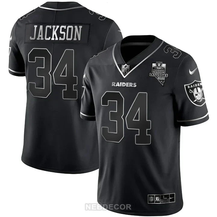 MEN'S LAS VEGAS RAIDERS INAUGURAL SEASON PATCH WHITE GOLD JERSEY - ALL STITCHED