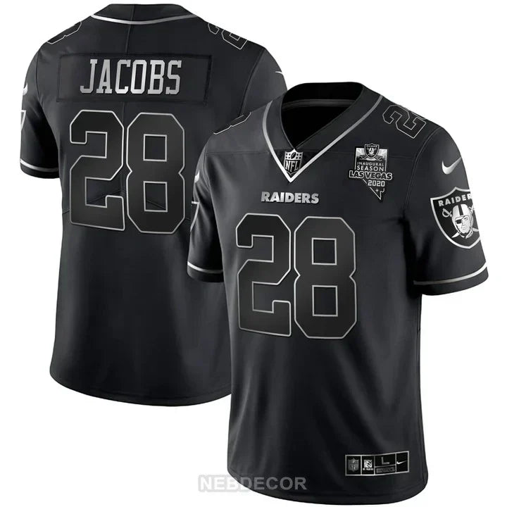 MEN'S LAS VEGAS RAIDERS INAUGURAL SEASON PATCH WHITE GOLD JERSEY - ALL STITCHED