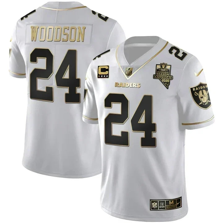 MEN'S LAS VEGAS RAIDERS INAUGURAL SEASON PATCH BLACK SILVER JERSEY - ALL STITCHED