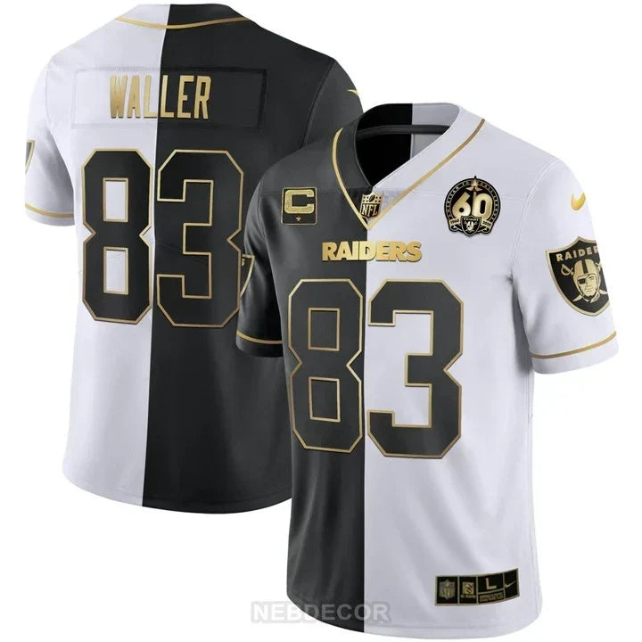 MEN'S RAIDERS 60TH SEASON PATCH GOLD & SPLIT JERSEY - ALL STITCHED