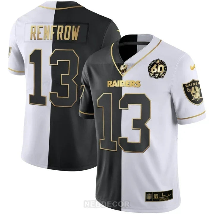 MEN'S RAIDERS 60TH SEASON PATCH GOLD & SPLIT JERSEY - ALL STITCHED