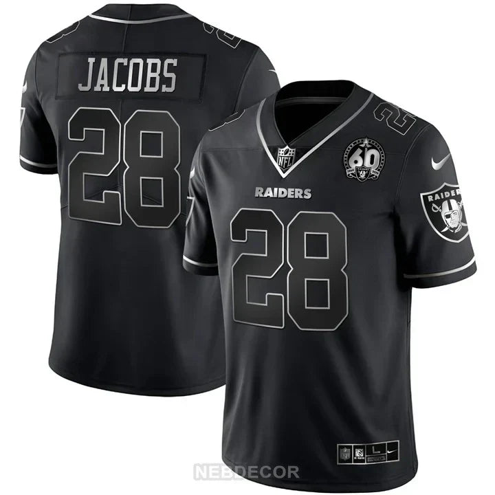 MEN'S RAIDERS 60TH SEASON PATCH GOLD & SPLIT JERSEY - ALL STITCHED