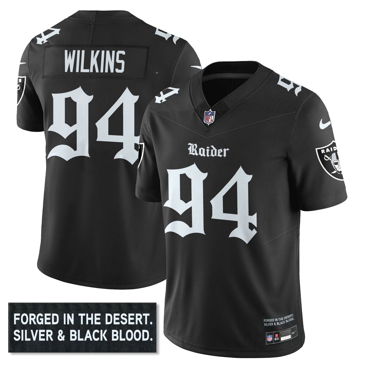 Women's Las Vegas Raiders 'Gothic Silver State Edition' Vapor Limited Jersey - All Stitched