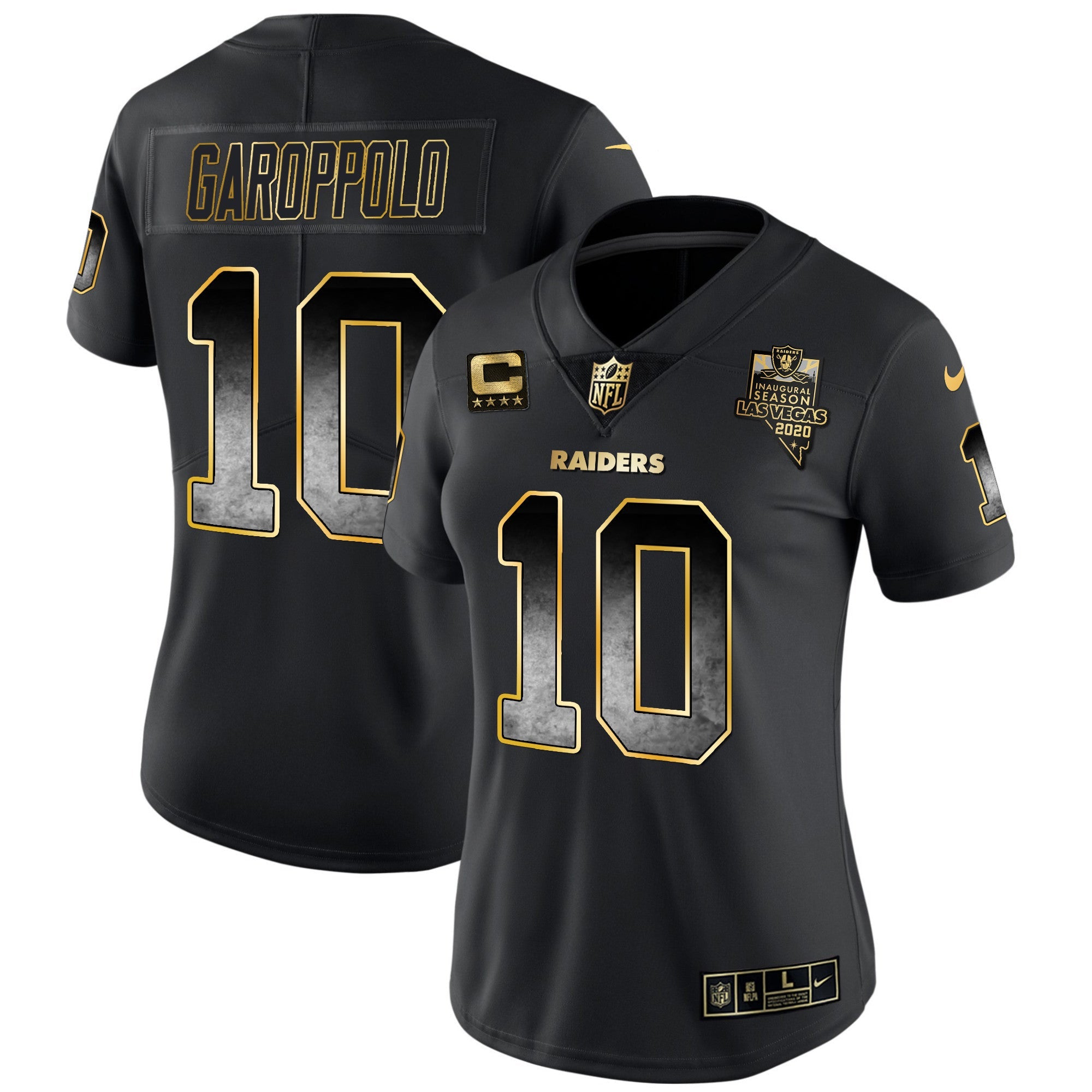 Women's Raiders Gold Arch Smoke Vapor Jersey - All Stitched