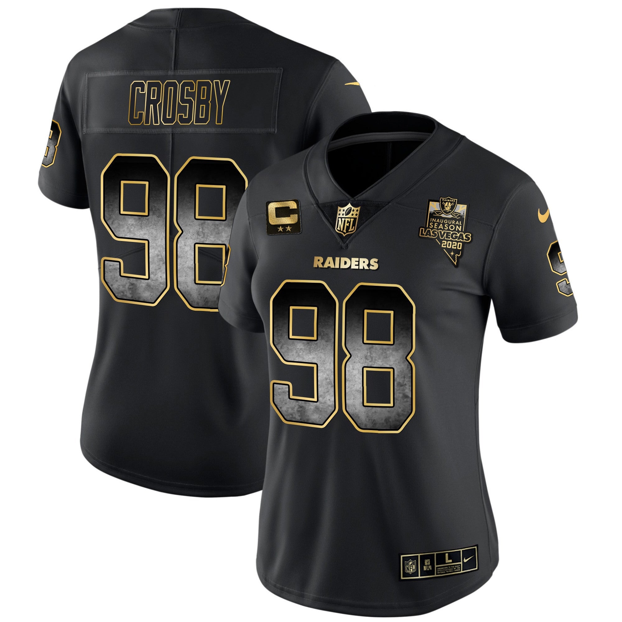 Women's Raiders Gold Arch Smoke Vapor Jersey - All Stitched