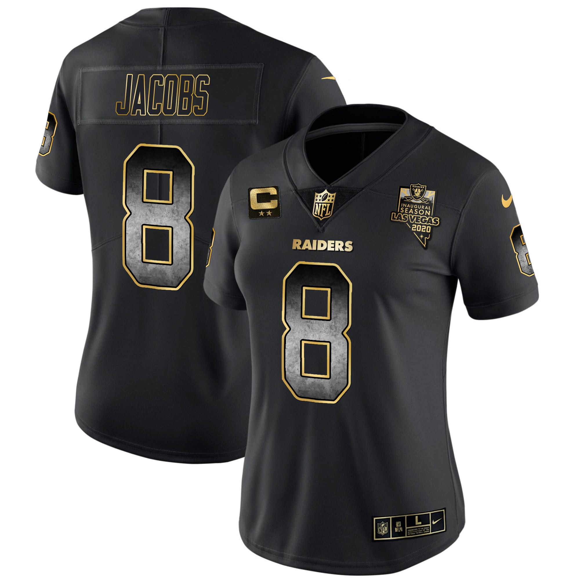 Women's Raiders Gold Arch Smoke Vapor Jersey - All Stitched