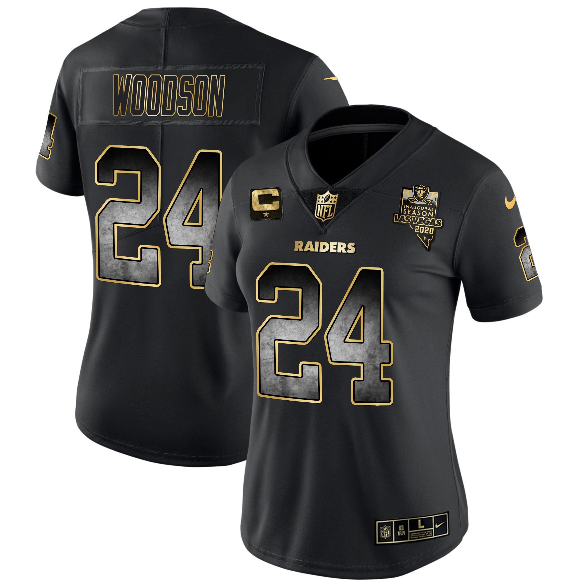 Women's Raiders Gold Arch Smoke Vapor Jersey - All Stitched