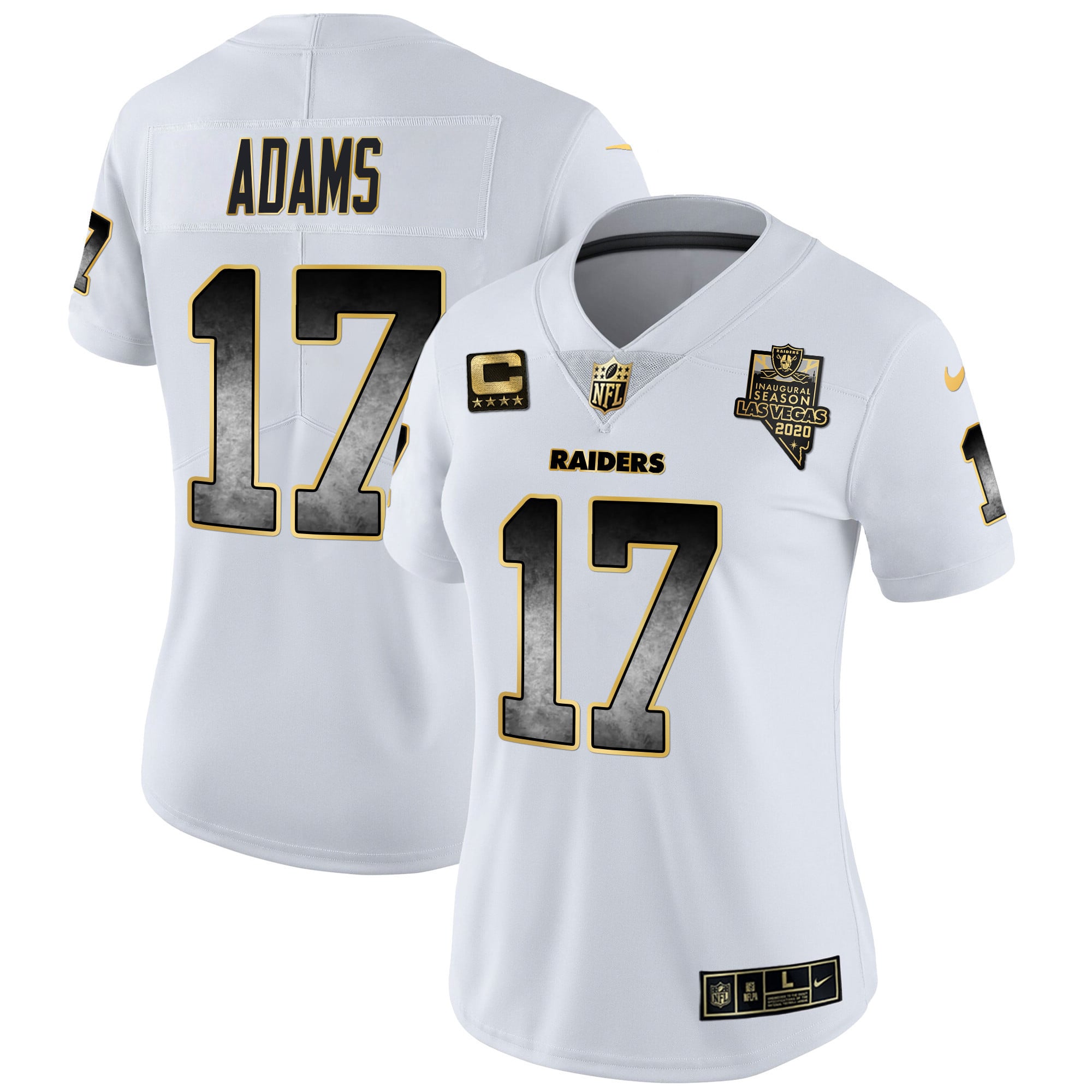 Women's Raiders Gold Arch Smoke Vapor Jersey - All Stitched