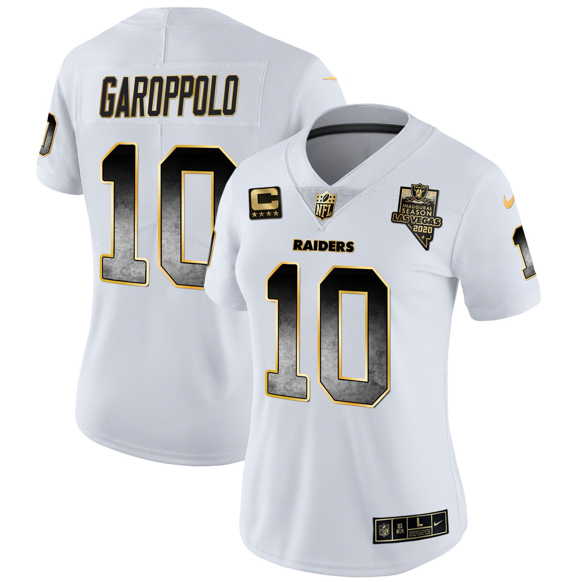 Women's Raiders Gold Arch Smoke Vapor Jersey - All Stitched