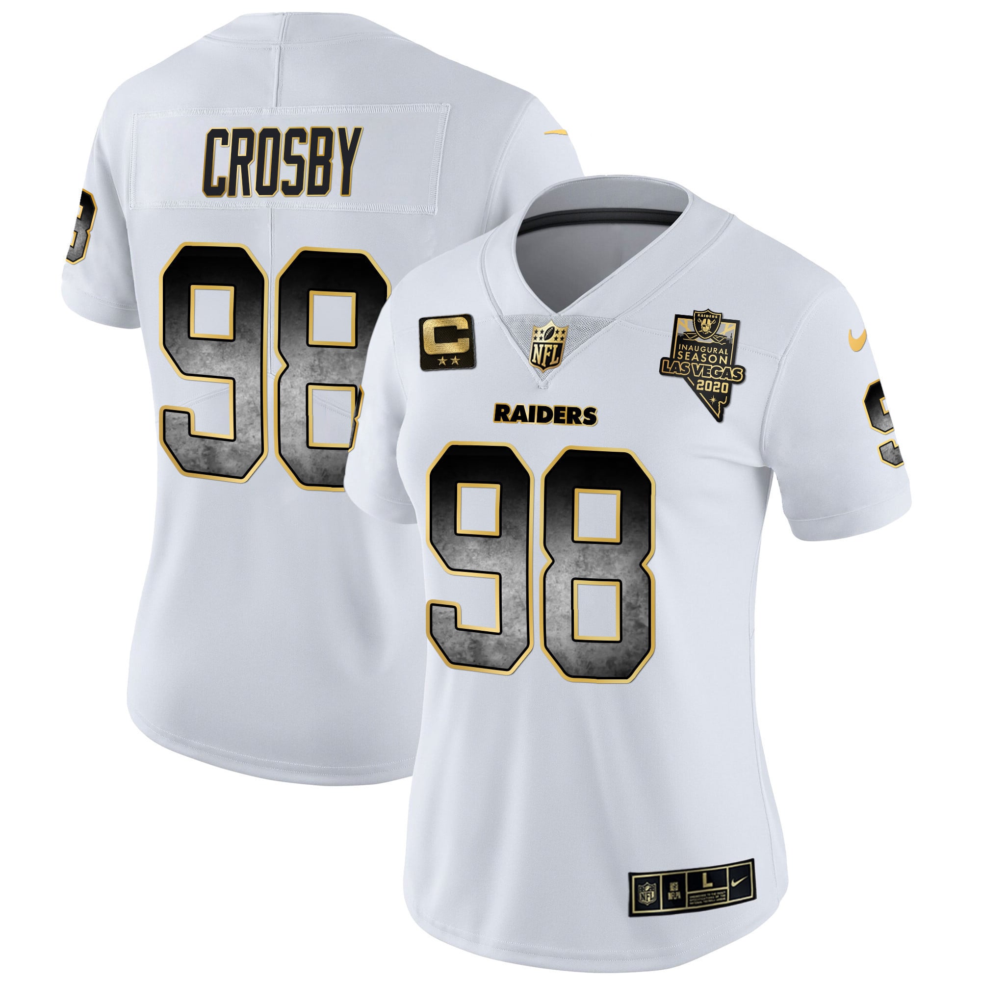 Women's Raiders Gold Arch Smoke Vapor Jersey - All Stitched