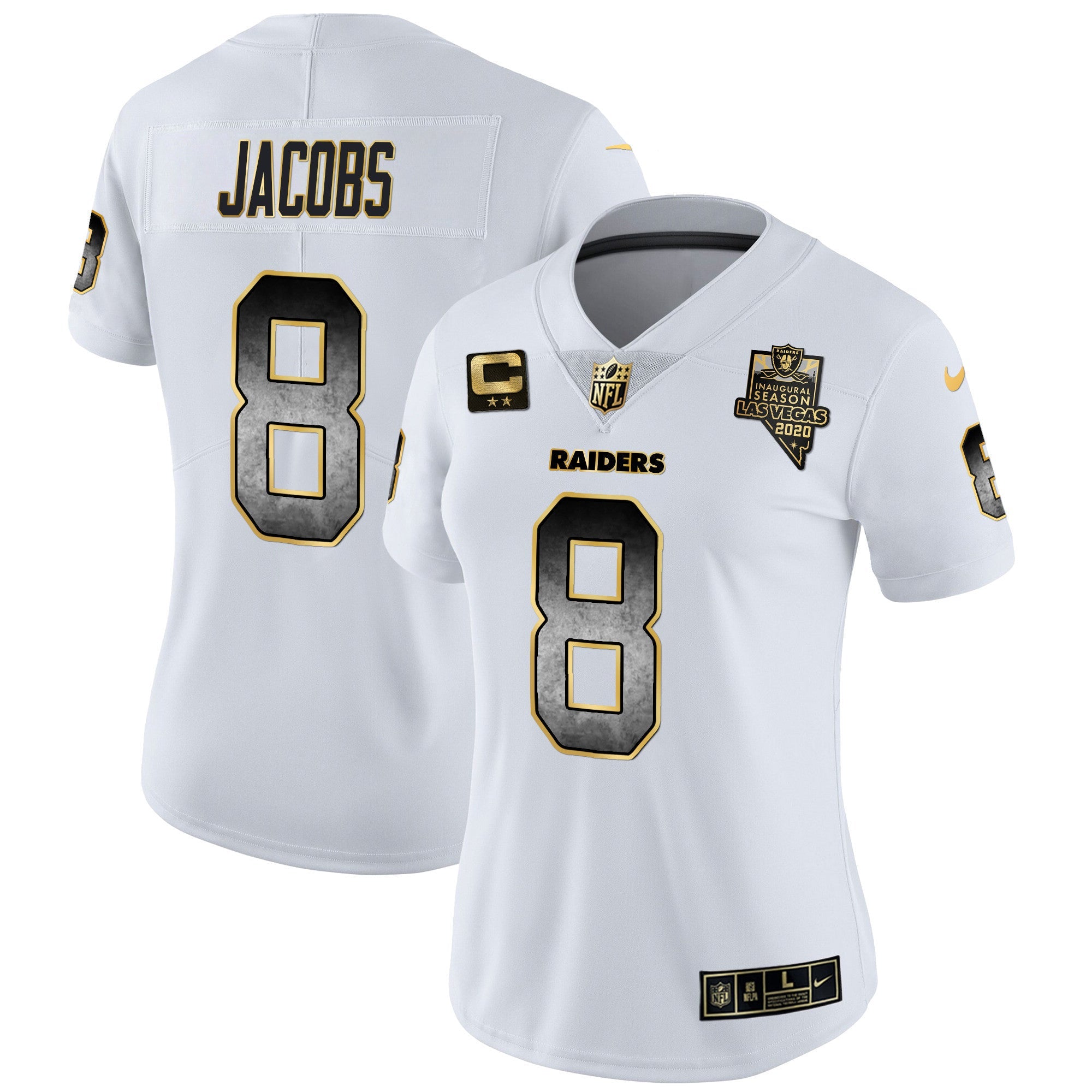 Women's Raiders Gold Arch Smoke Vapor Jersey - All Stitched