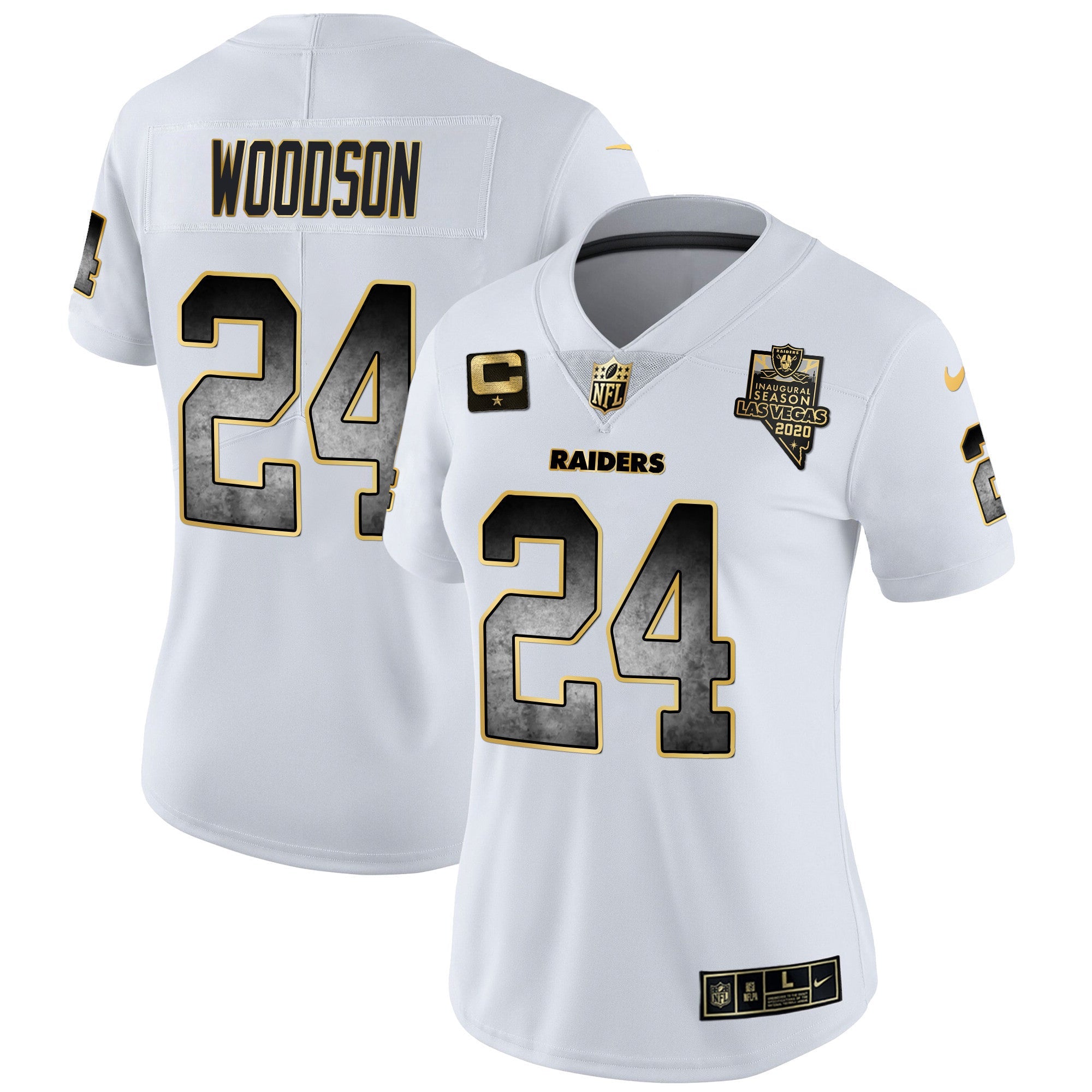 Women's Raiders Gold Arch Smoke Vapor Jersey - All Stitched