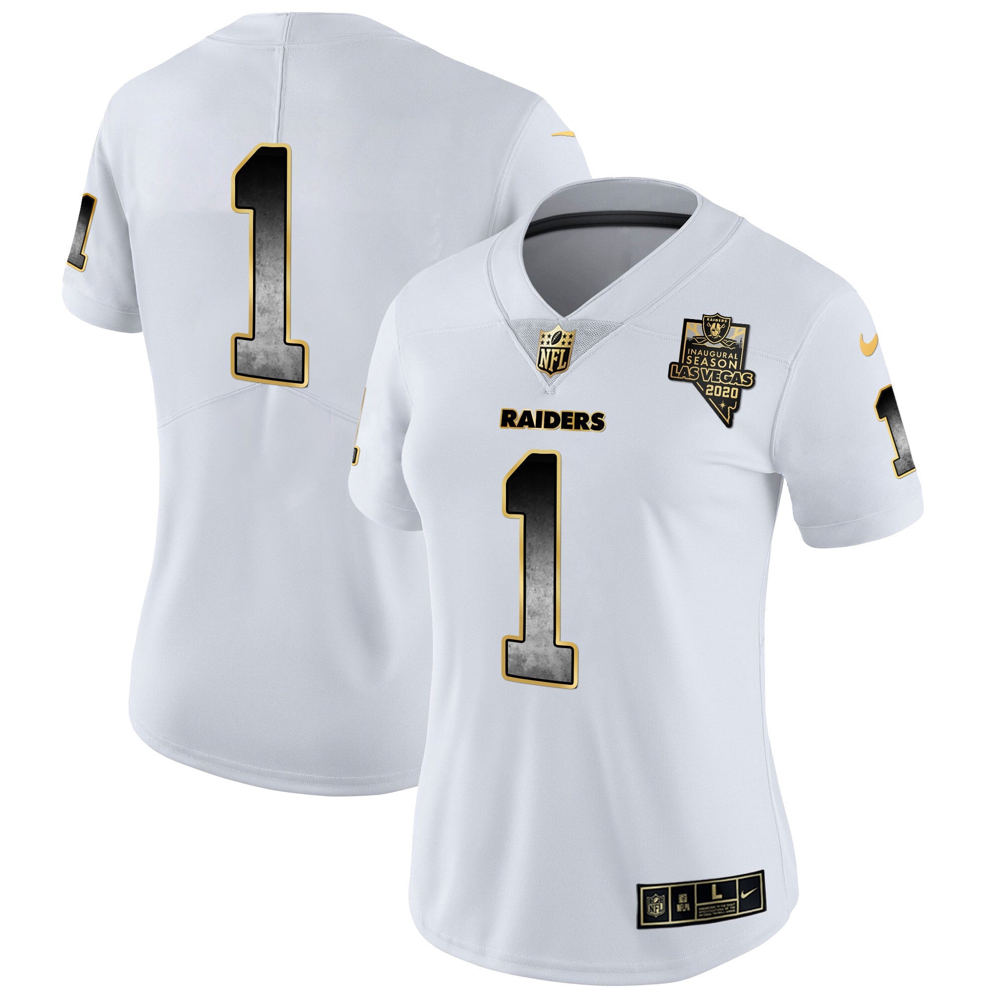 Women's Raiders Gold Arch Smoke Vapor Jersey - All Stitched