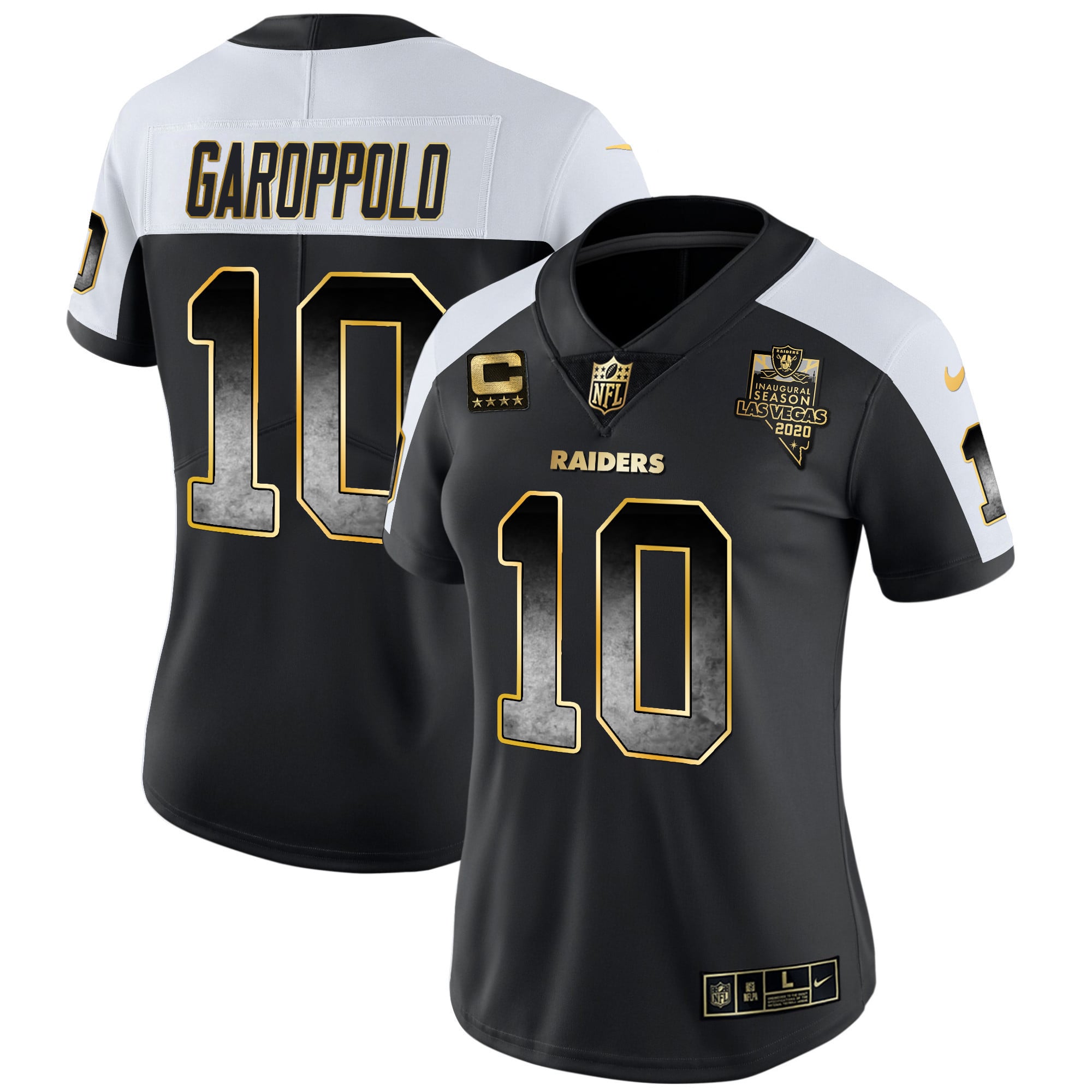 Women's Raiders Gold Arch Smoke Vapor Jersey - All Stitched