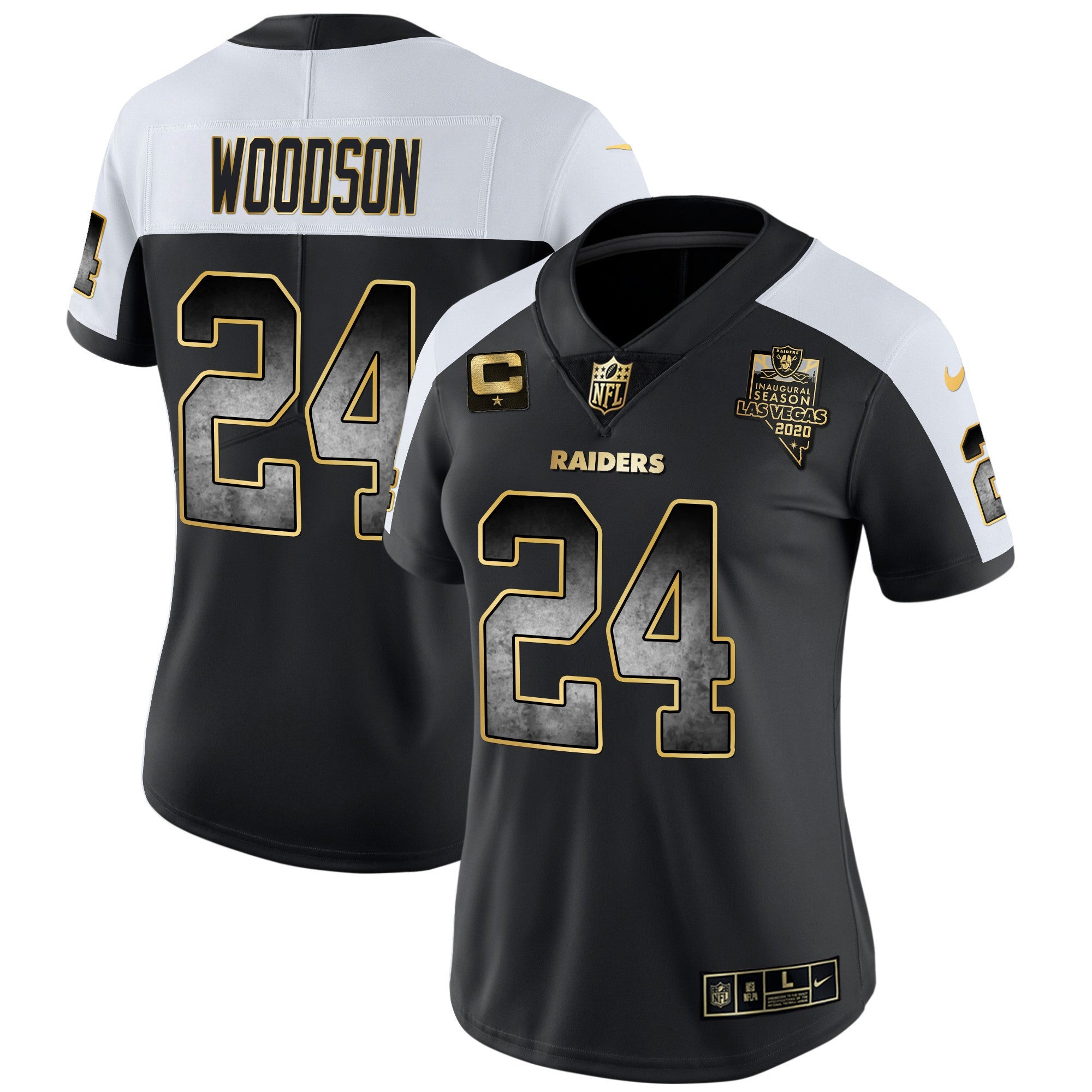 Women's Raiders Gold Arch Smoke Vapor Jersey - All Stitched