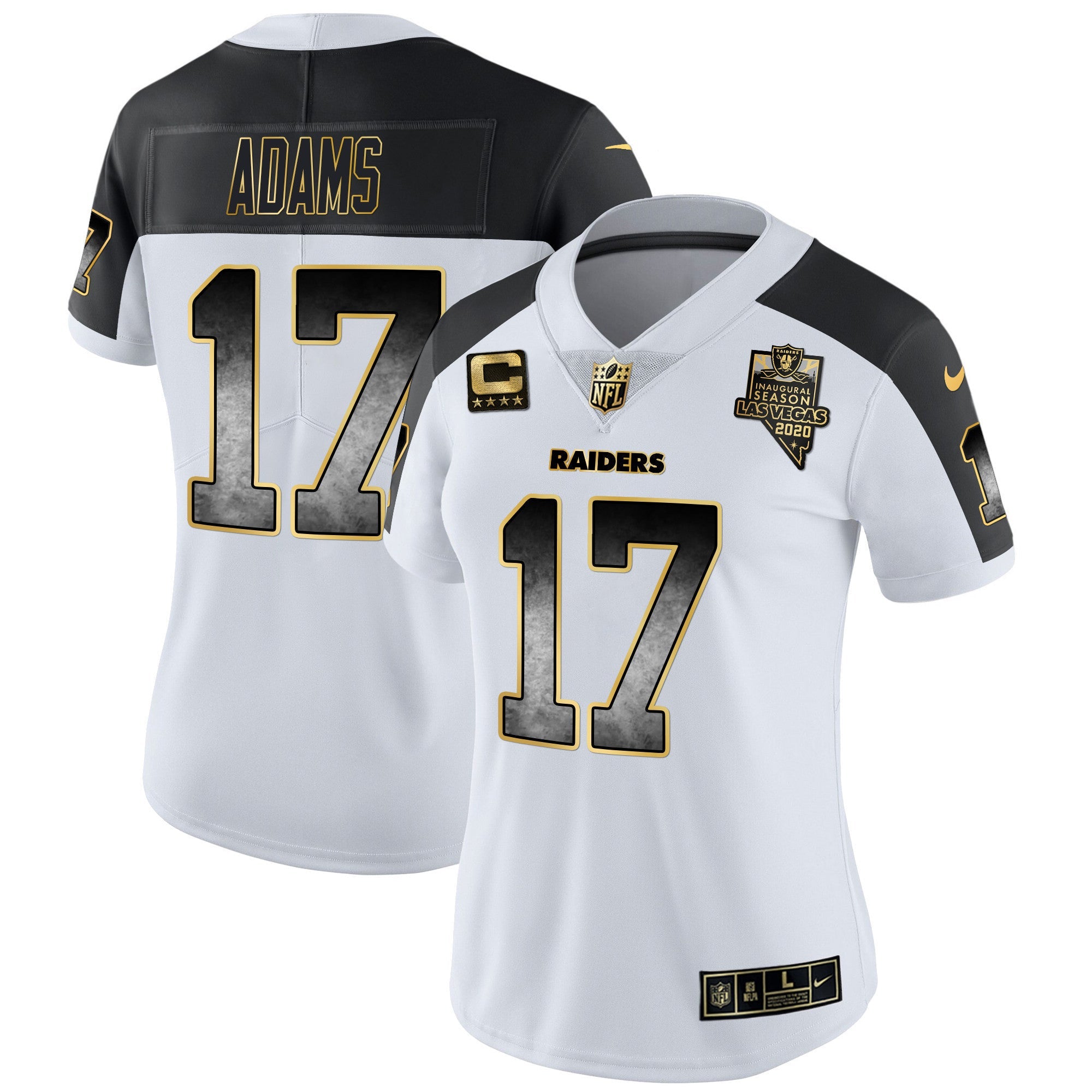 Women's Raiders Gold Arch Smoke Vapor Jersey - All Stitched