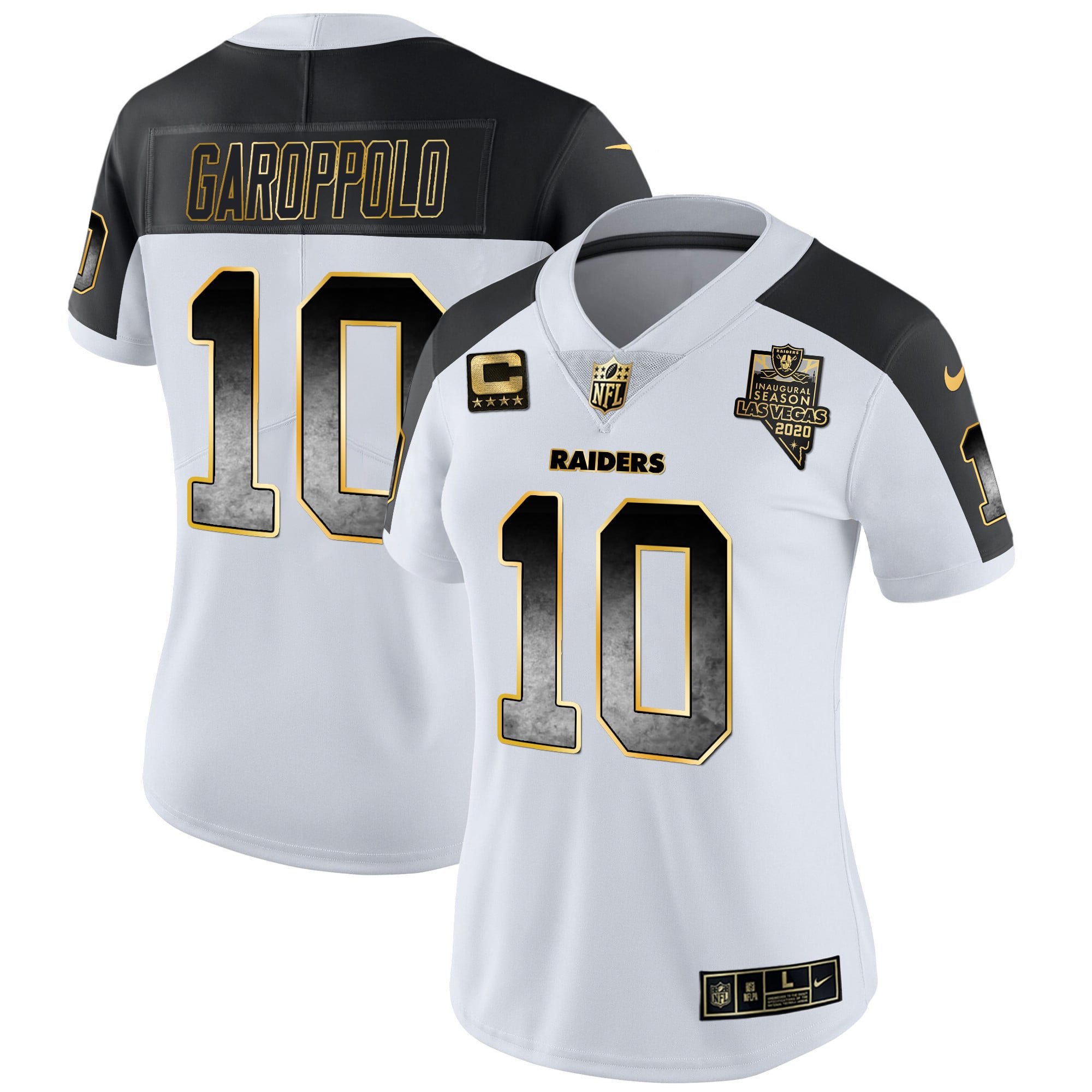 Women's Raiders Gold Arch Smoke Vapor Jersey - All Stitched