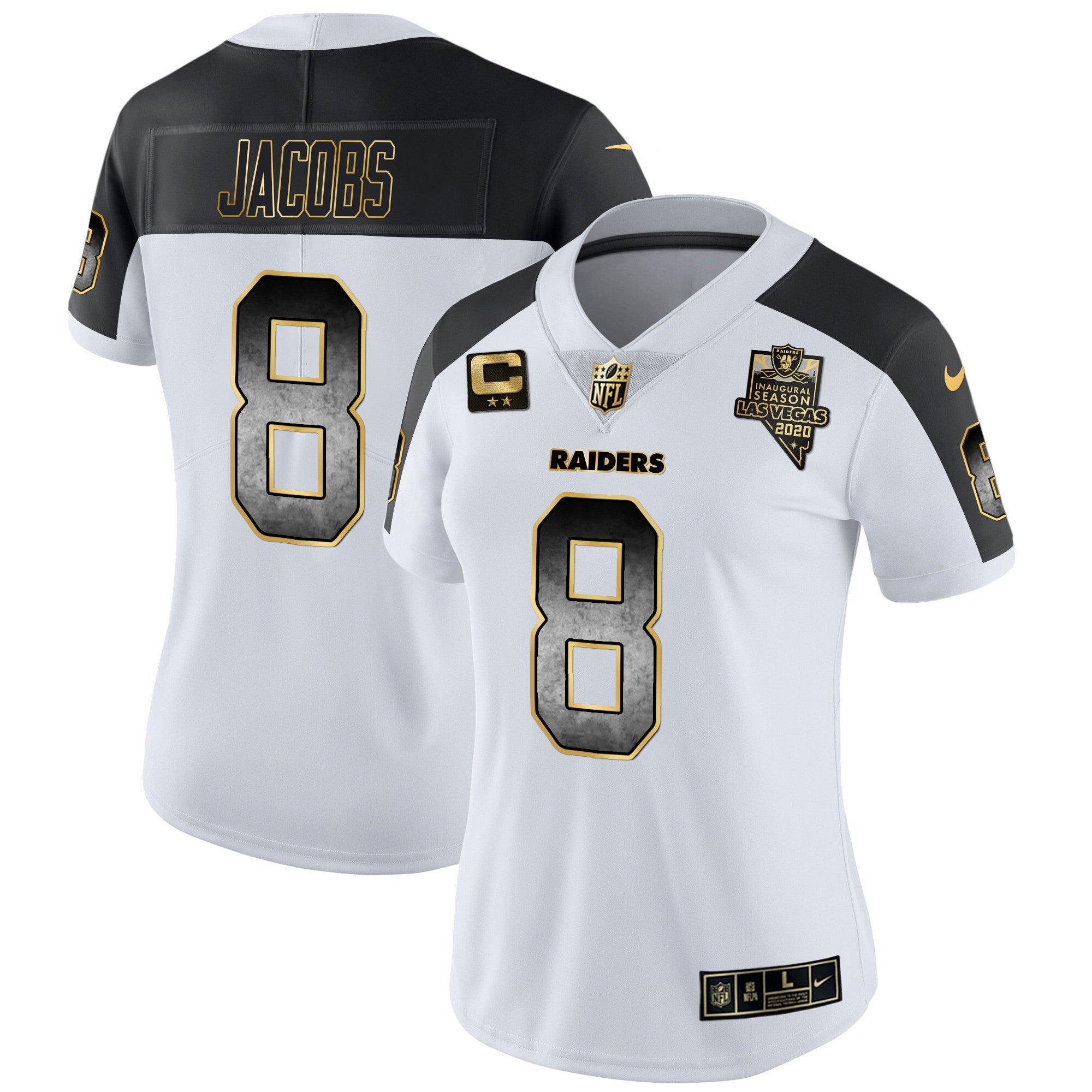 Women's Raiders Gold Arch Smoke Vapor Jersey - All Stitched