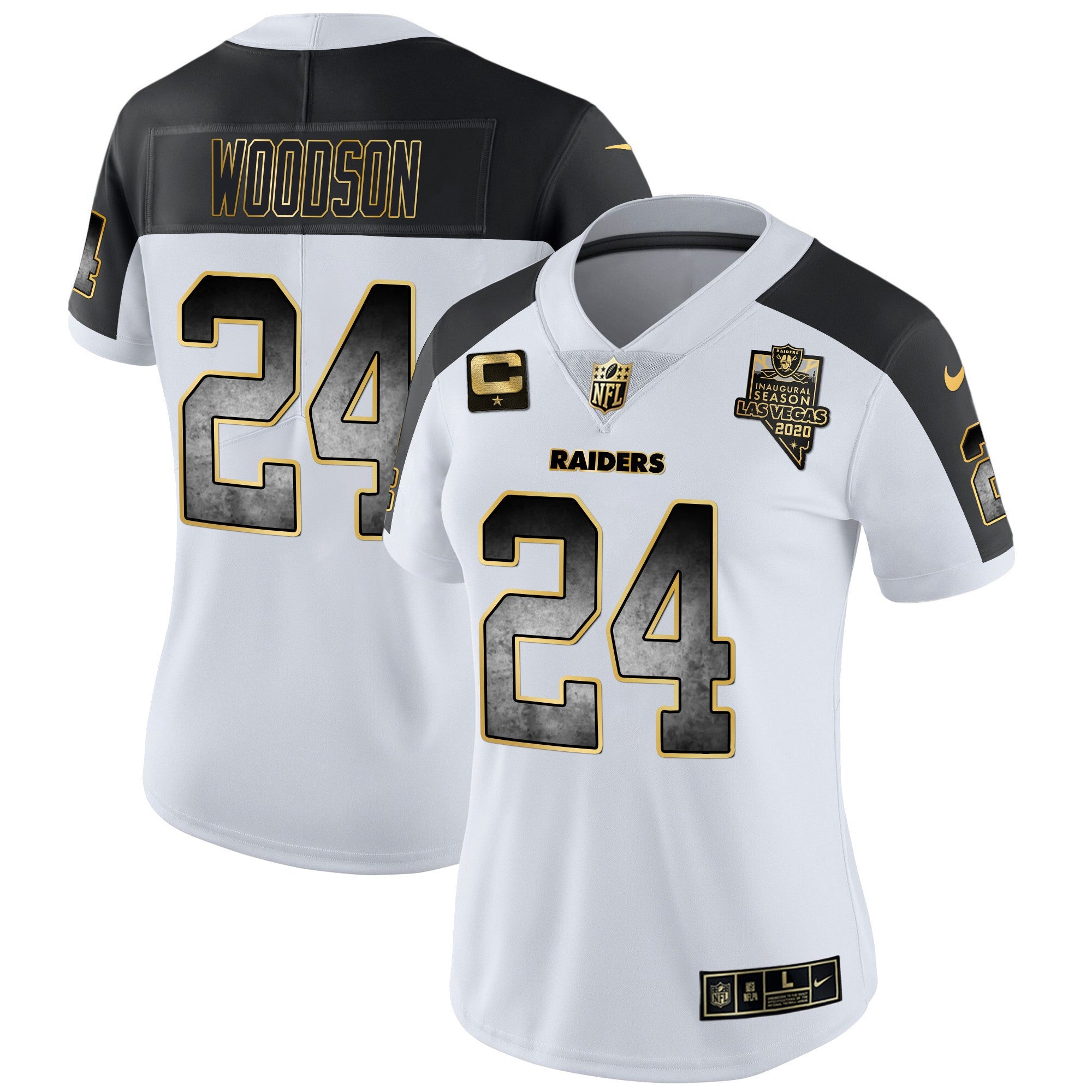 Women's Raiders Gold Arch Smoke Vapor Jersey - All Stitched