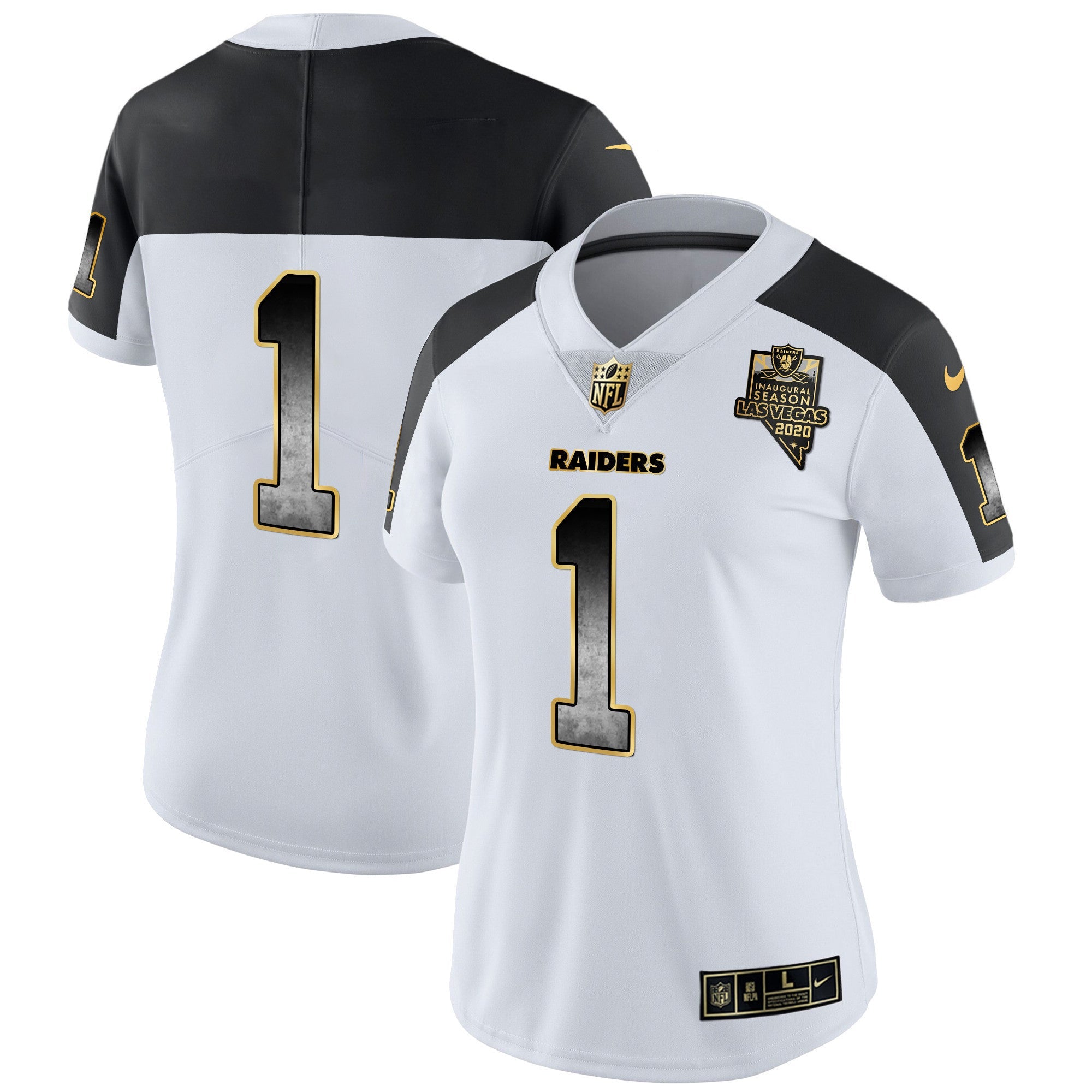Women's Raiders Gold Arch Smoke Vapor Jersey - All Stitched
