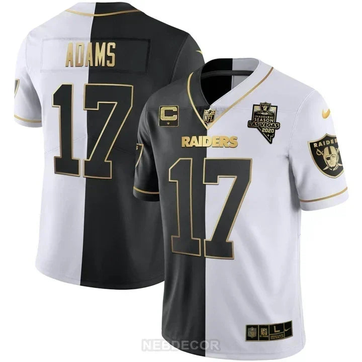 MEN'S LAS VEGAS RAIDERS INAUGURAL SEASON PATCH SPLIT GOLD JERSEY - ALL STITCHED