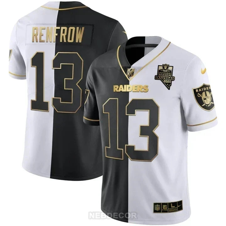 MEN'S LAS VEGAS RAIDERS INAUGURAL SEASON PATCH SPLIT GOLD JERSEY - ALL STITCHED