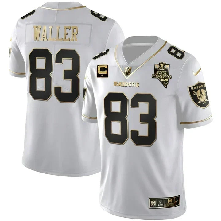 MEN'S LAS VEGAS RAIDERS INAUGURAL SEASON PATCH SPLIT GOLD JERSEY - ALL STITCHED