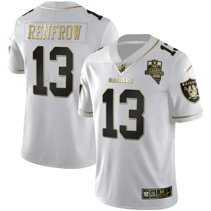 MEN'S LAS VEGAS RAIDERS INAUGURAL SEASON PATCH SPLIT GOLD JERSEY - ALL STITCHED