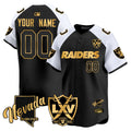 Custom Name/Gender Raiders 2024 Baseball Limited Gold Jersey - 65th Anniversary - All Stitched