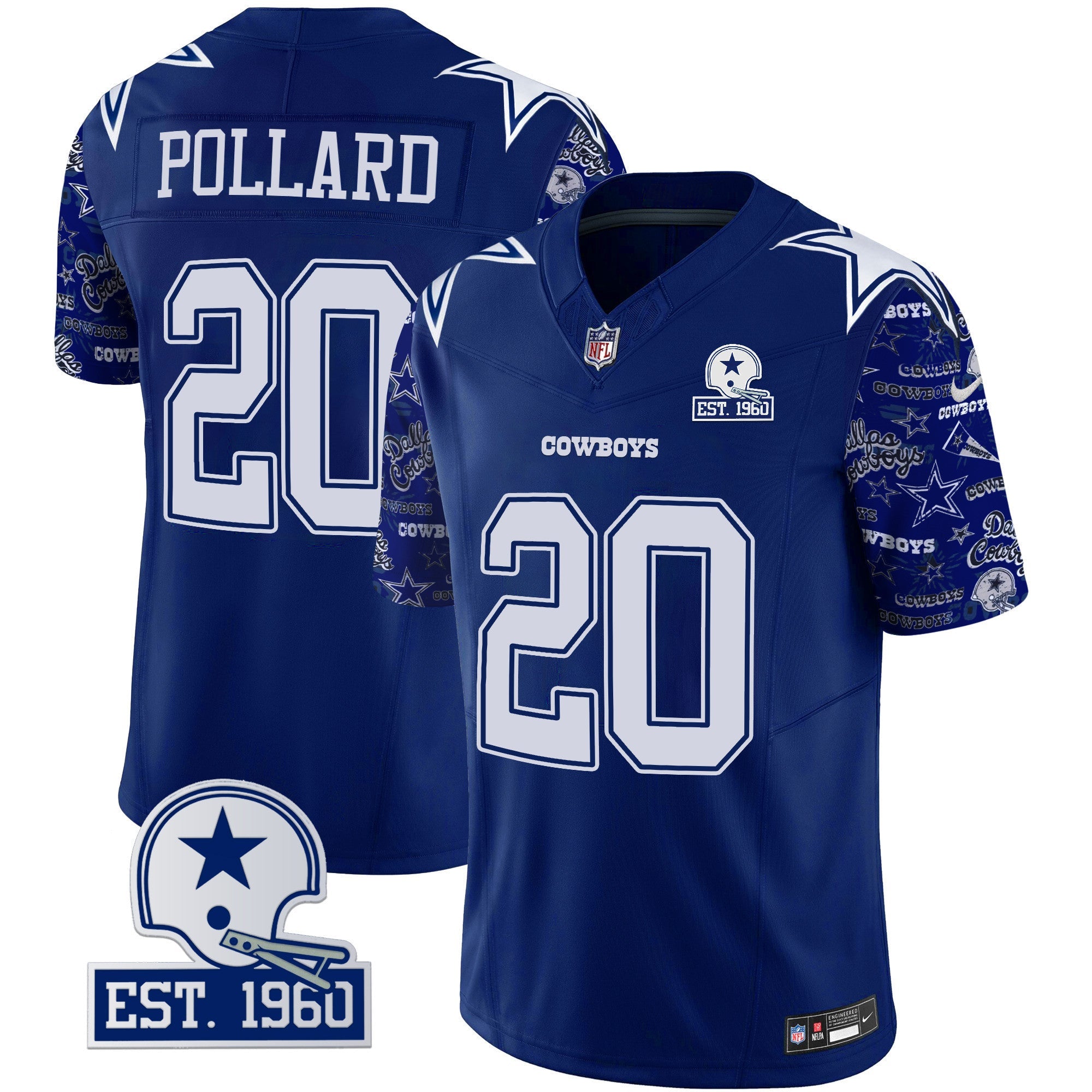 Men's Cowboys Pattern Style Vapor Limited Jersey - All Stitched