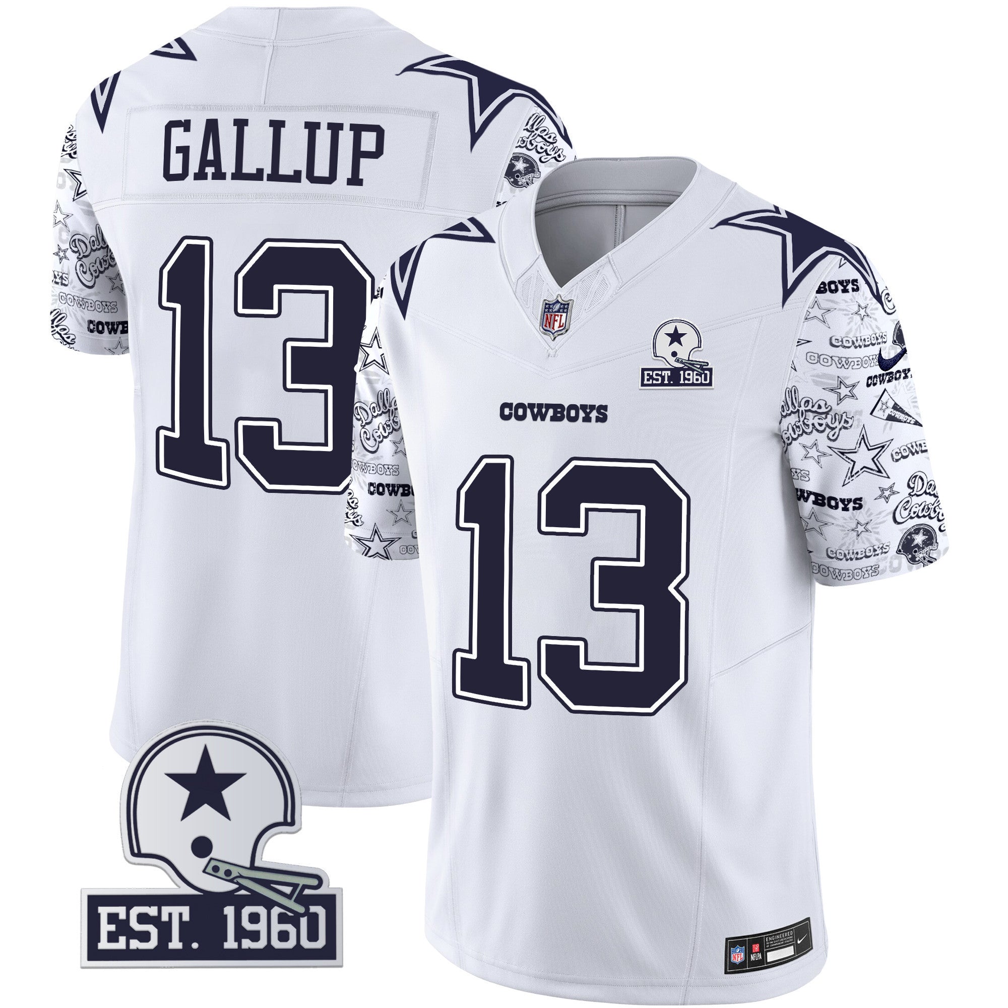 Men's Cowboys Pattern Style Vapor Limited Jersey - All Stitched