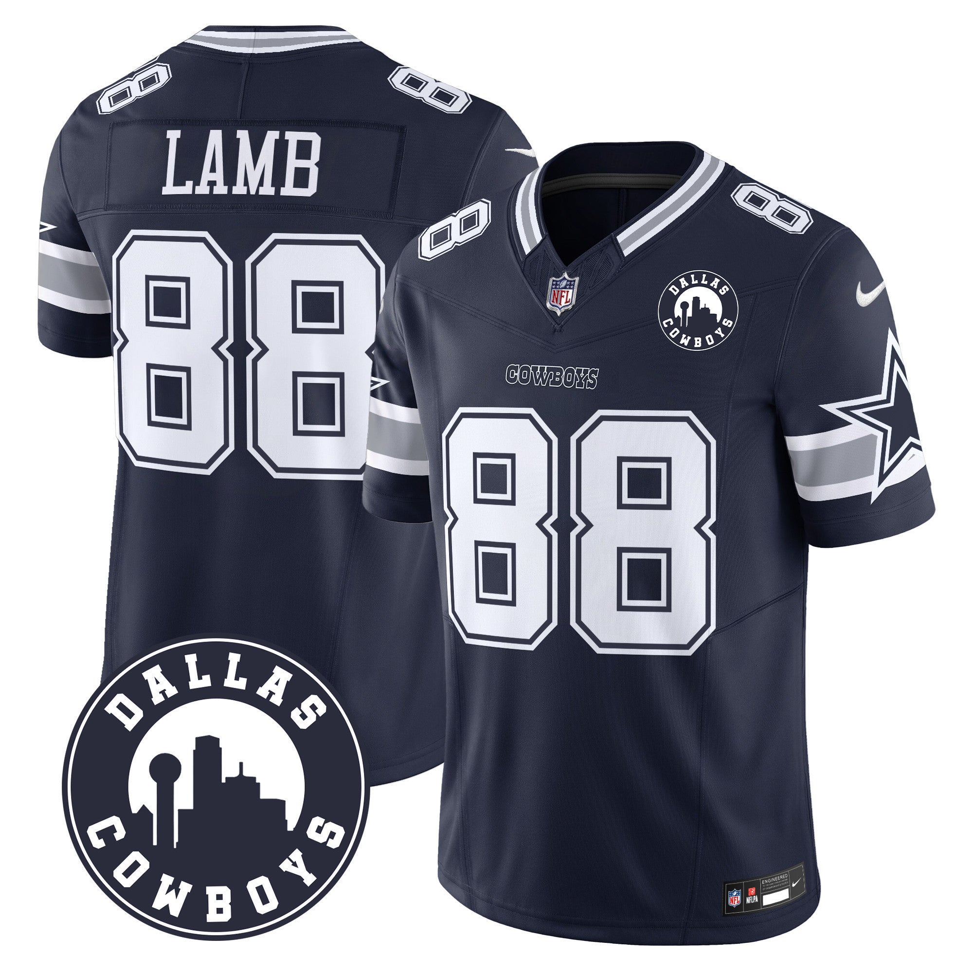 Men's Cowboys Dallas City Patch Vapor Limited Jersey - All Stitched