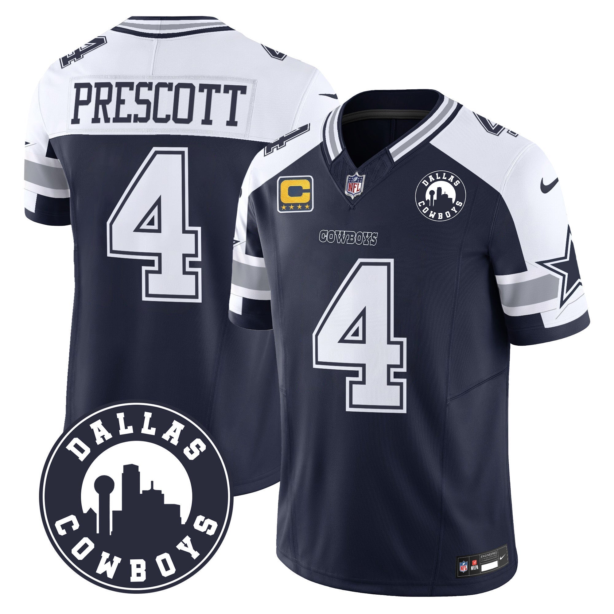 Men's Cowboys Dallas City Patch Vapor Limited Jersey - All Stitched