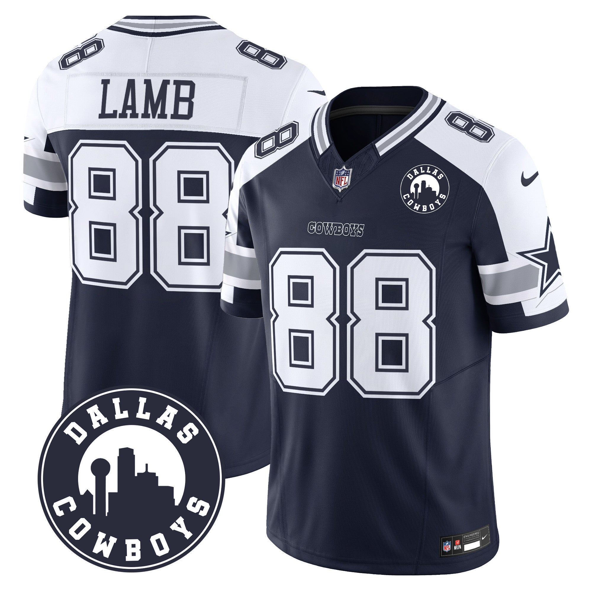 Men's Cowboys Dallas City Patch Vapor Limited Jersey - All Stitched