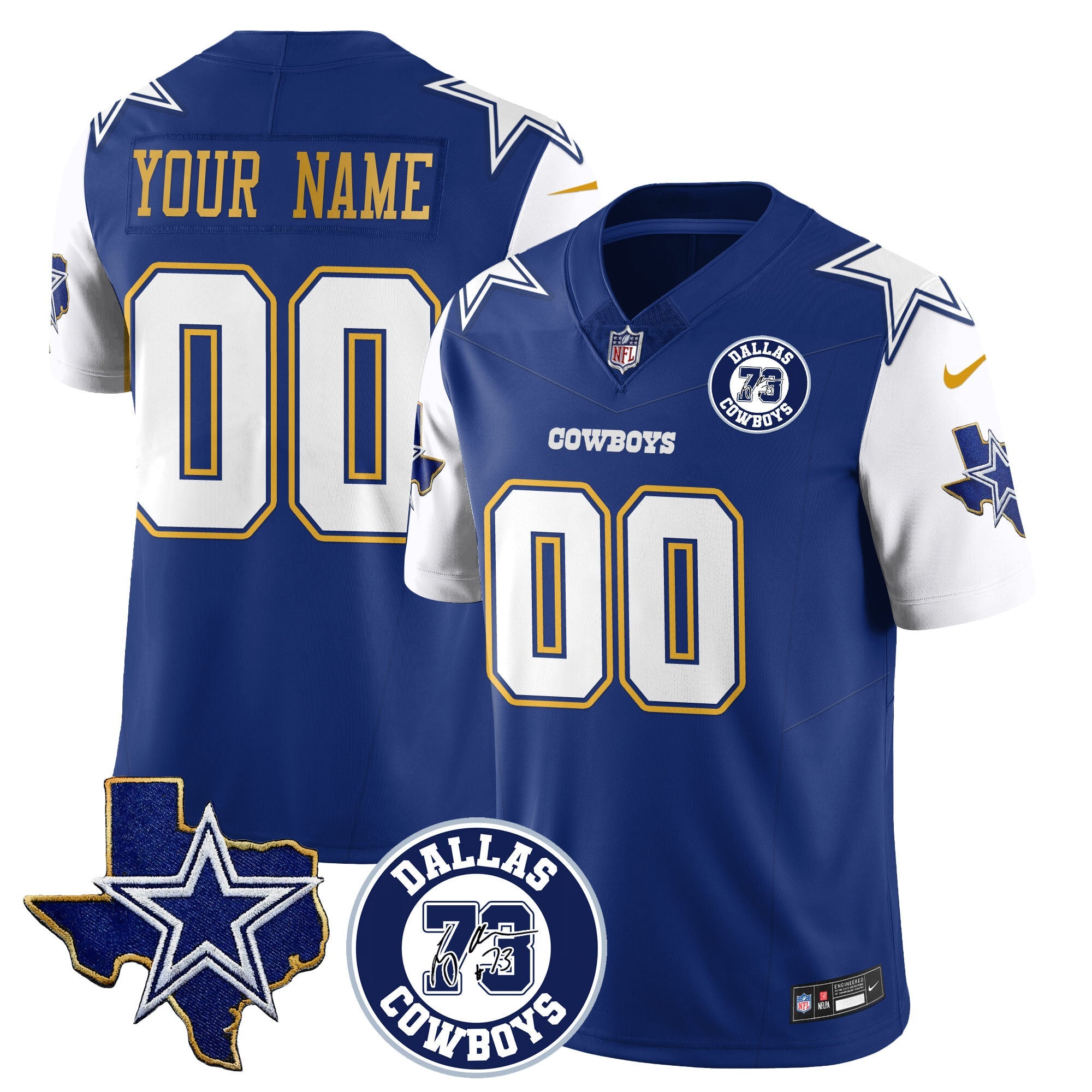 Custom Cowboys Larry Allen Memorial Jersey All Stitched 406VTHNJS005